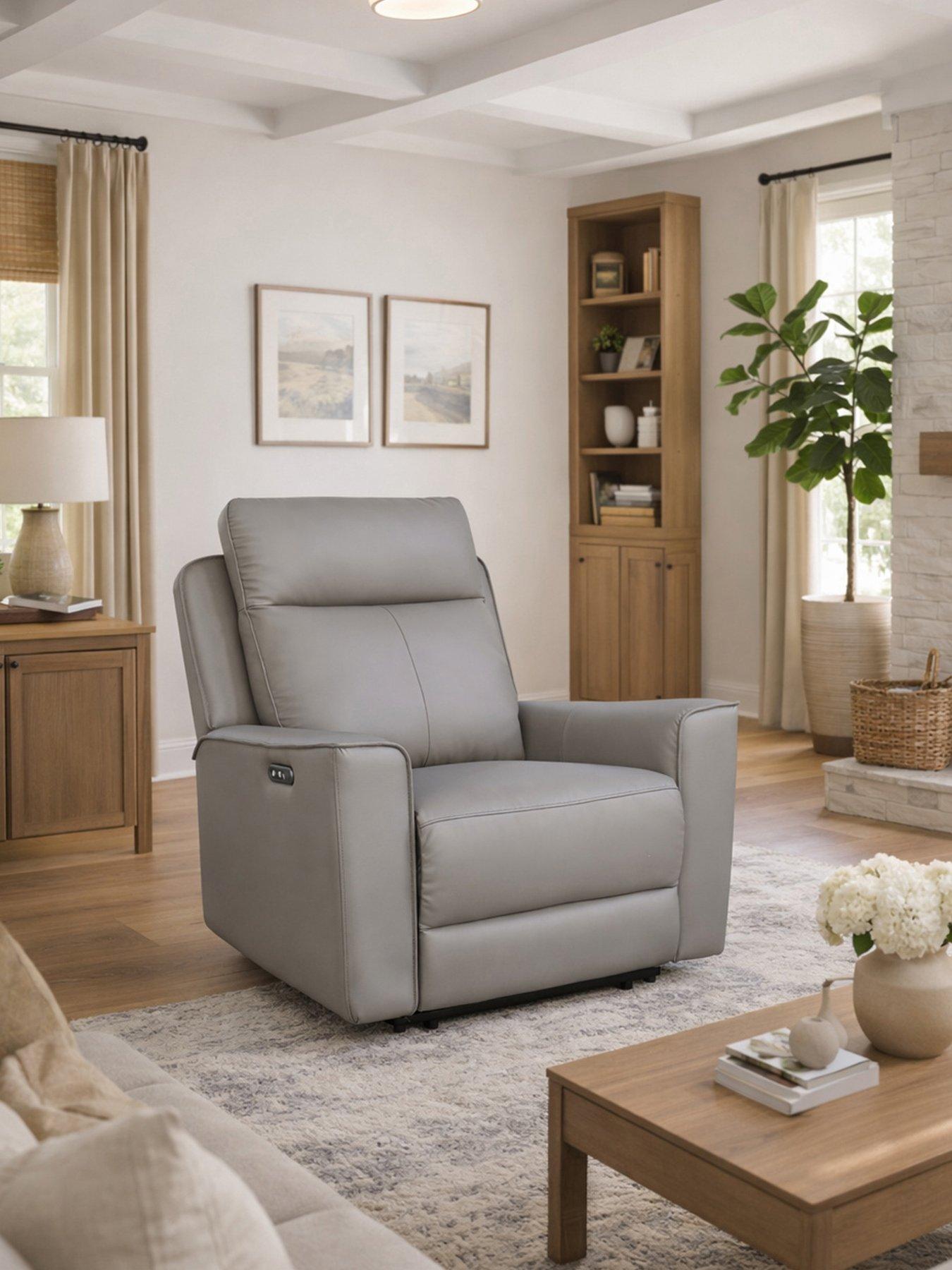 Aspire Elmhurst Leather Power Recliner - Armchair