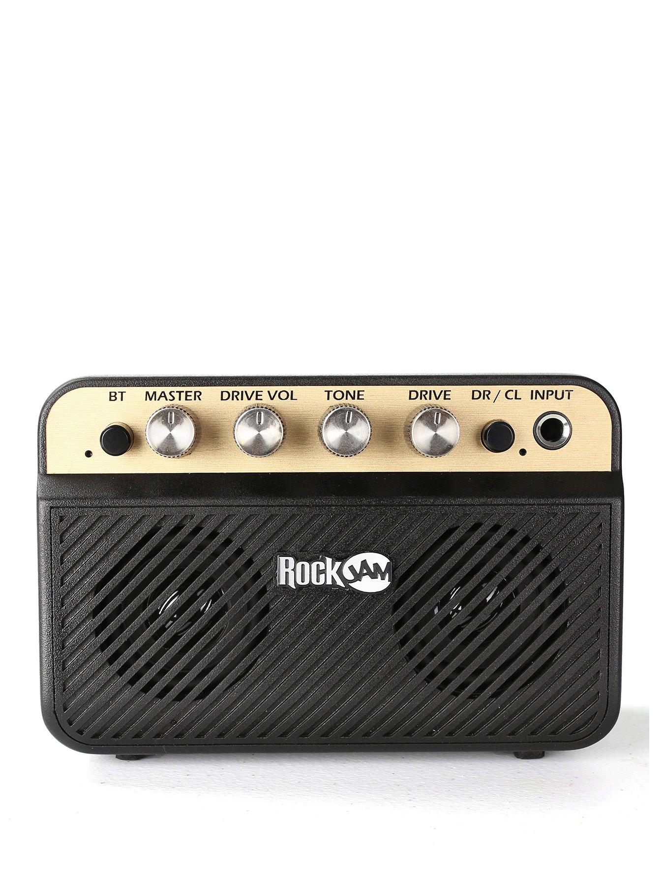 Image 1 of 6 of RockJam RockJam RJMINI 10W Portable Guitar Amplifier with Bluetooth, Rechargeable Battery, USB-C Charging, Headphone Jack and Twin Speakers