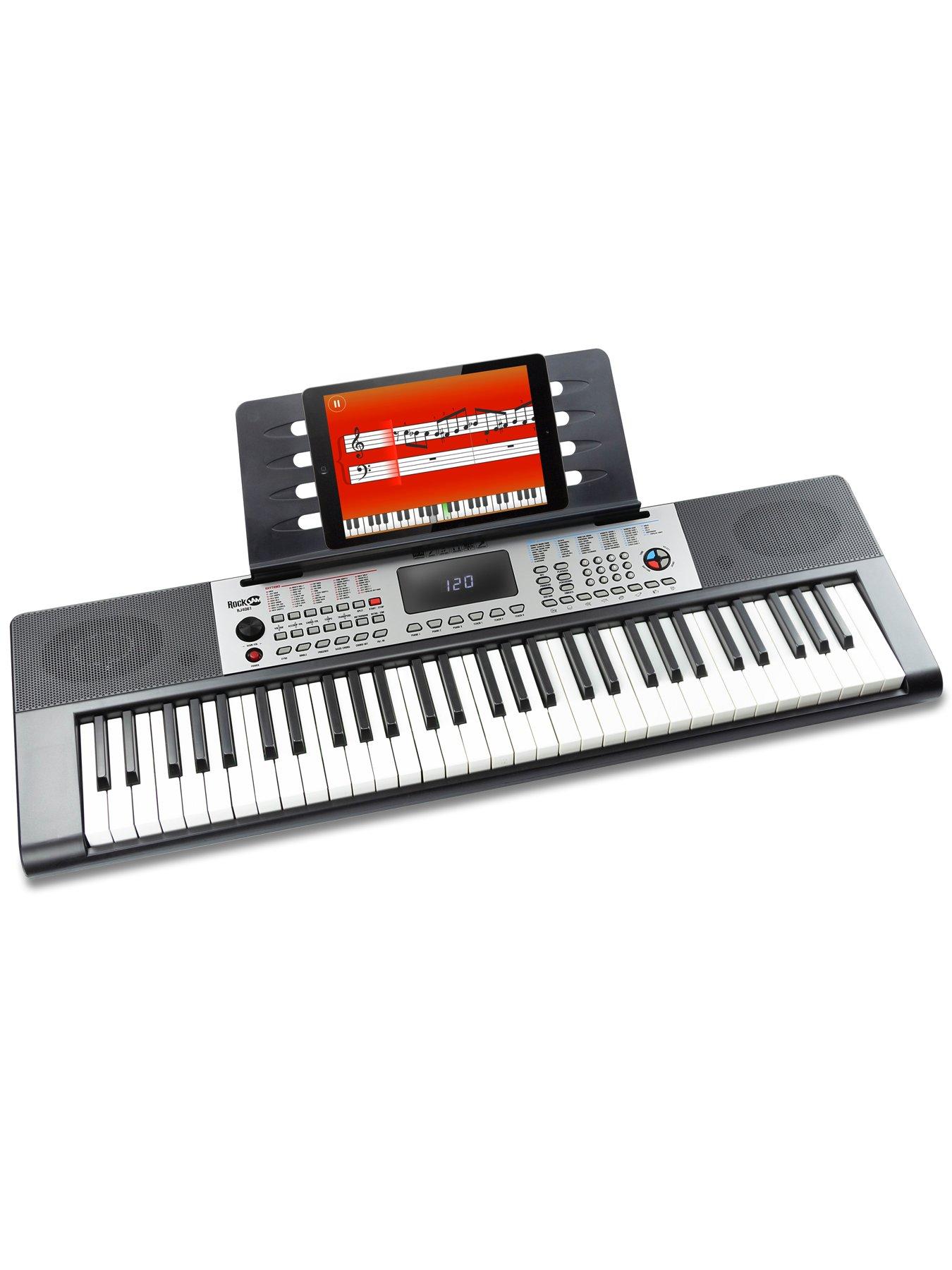 Image 2 of 7 of RockJam RockJam RJ4061-SK 61 Key Full Size Keyboard Piano Kit with Stand, Stool, Key Stickers, 128 Sounds, Teaching Modes and Apps