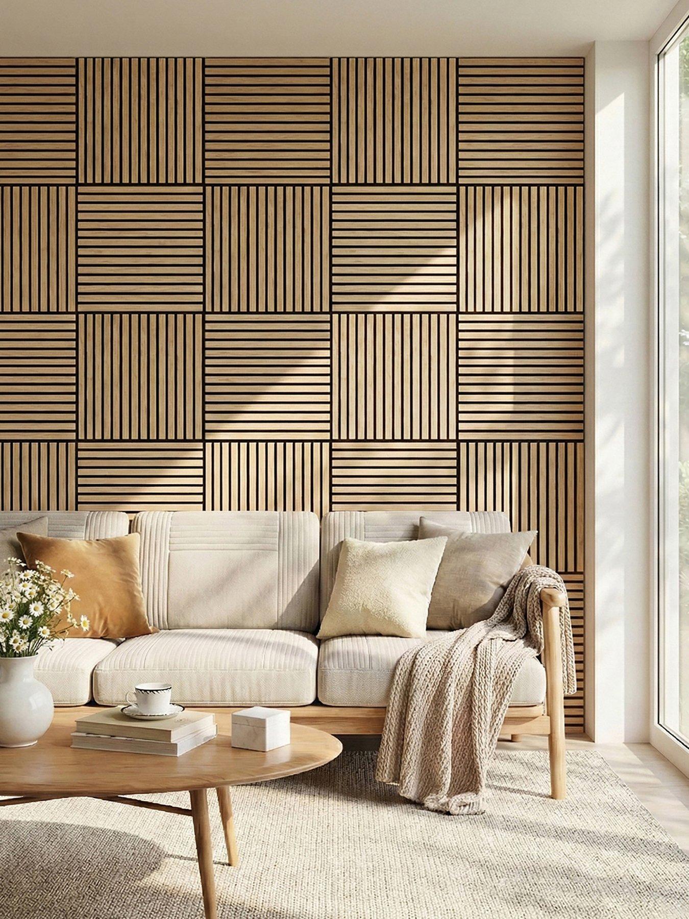 Living And Home 4-Pack Mdf Wall Panels Wenge Effect 60Cm W X 60Cm H in One Colour