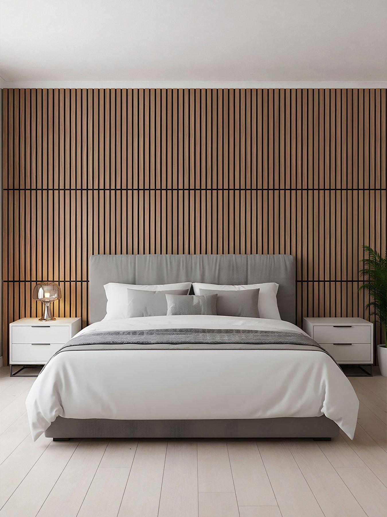 Living And Home 8-Pack Acoustic Wood Slat Wall Panels Brown 30Cm X 60Cm in One Colour