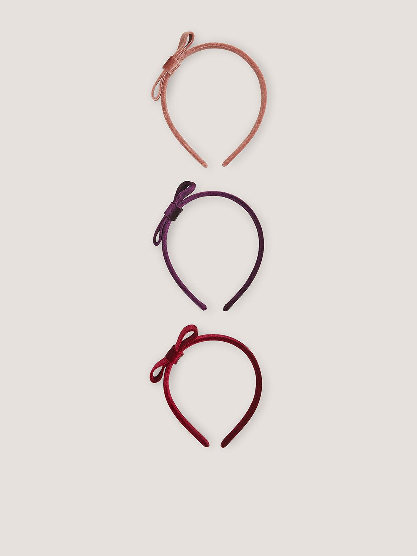 Monsoon Girls 3 Pack Velvet Headbands - Multi