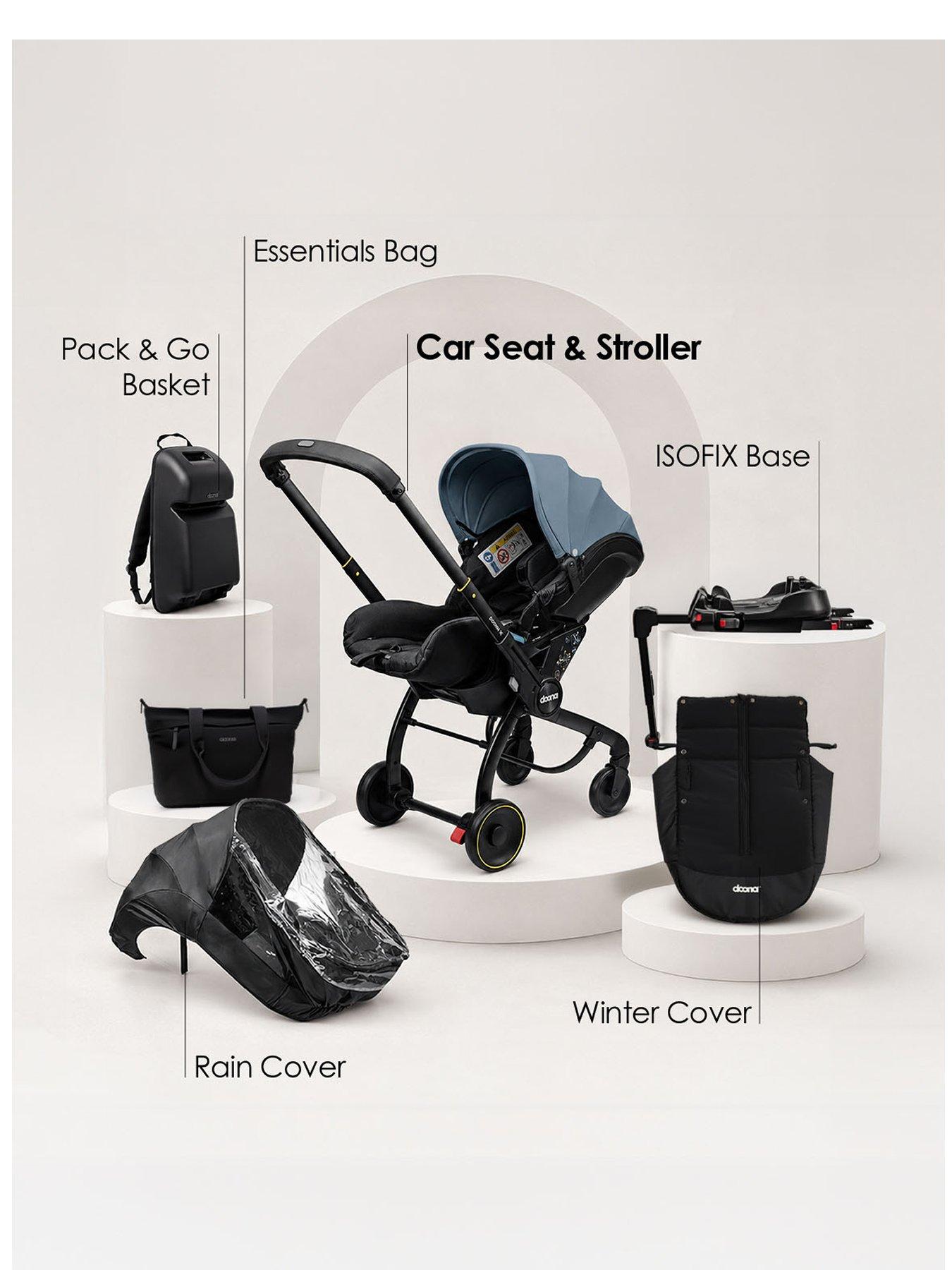 Doona Doona X 6 Piece Bundle - Car Seat & Stroller with ISOFIX Base and accessories - Ocean Blue