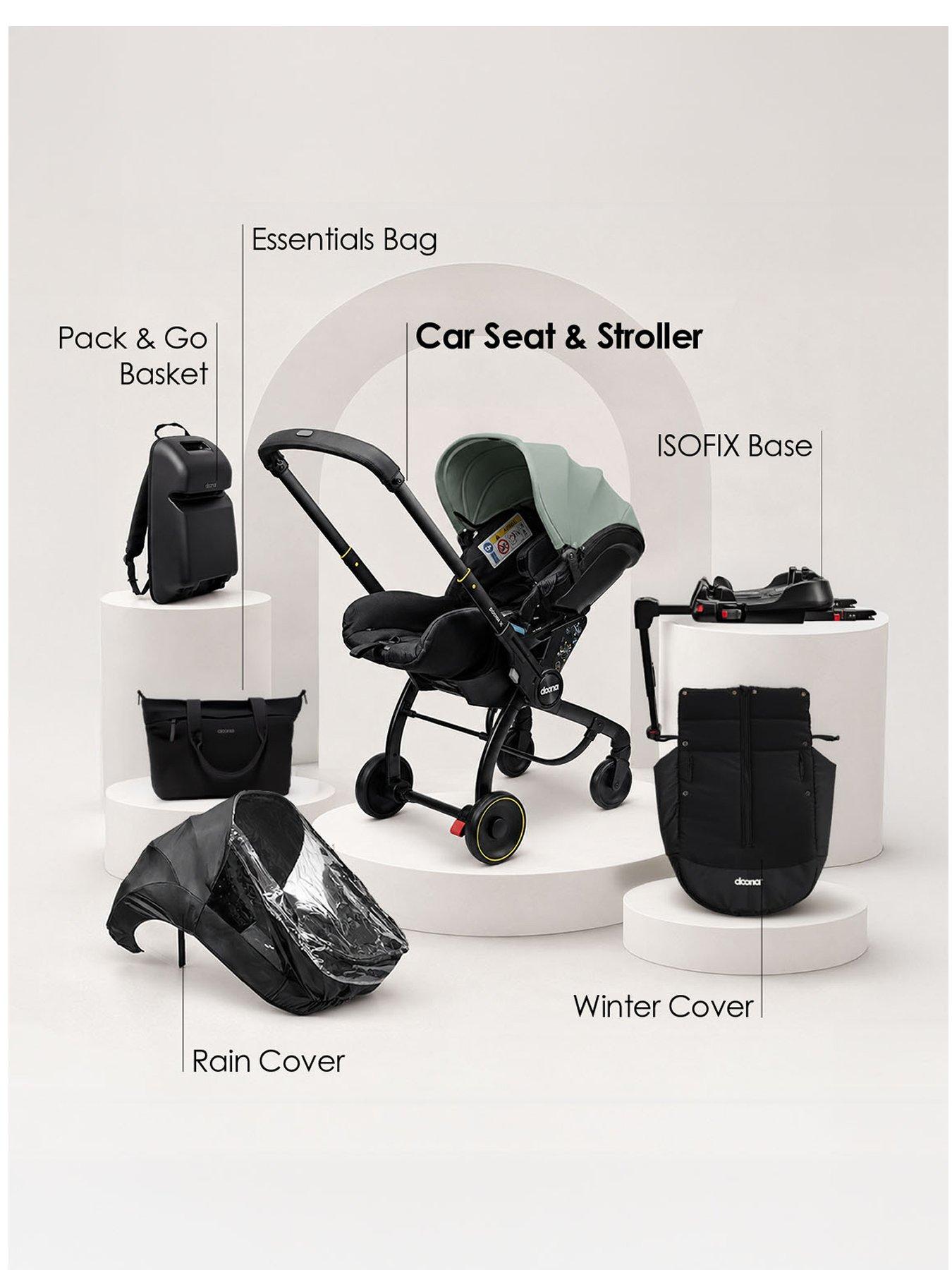 Doona Doona X 6 Piece Bundle - Car Seat & Stroller with ISOFIX Base and Accessories - Dusty Sage