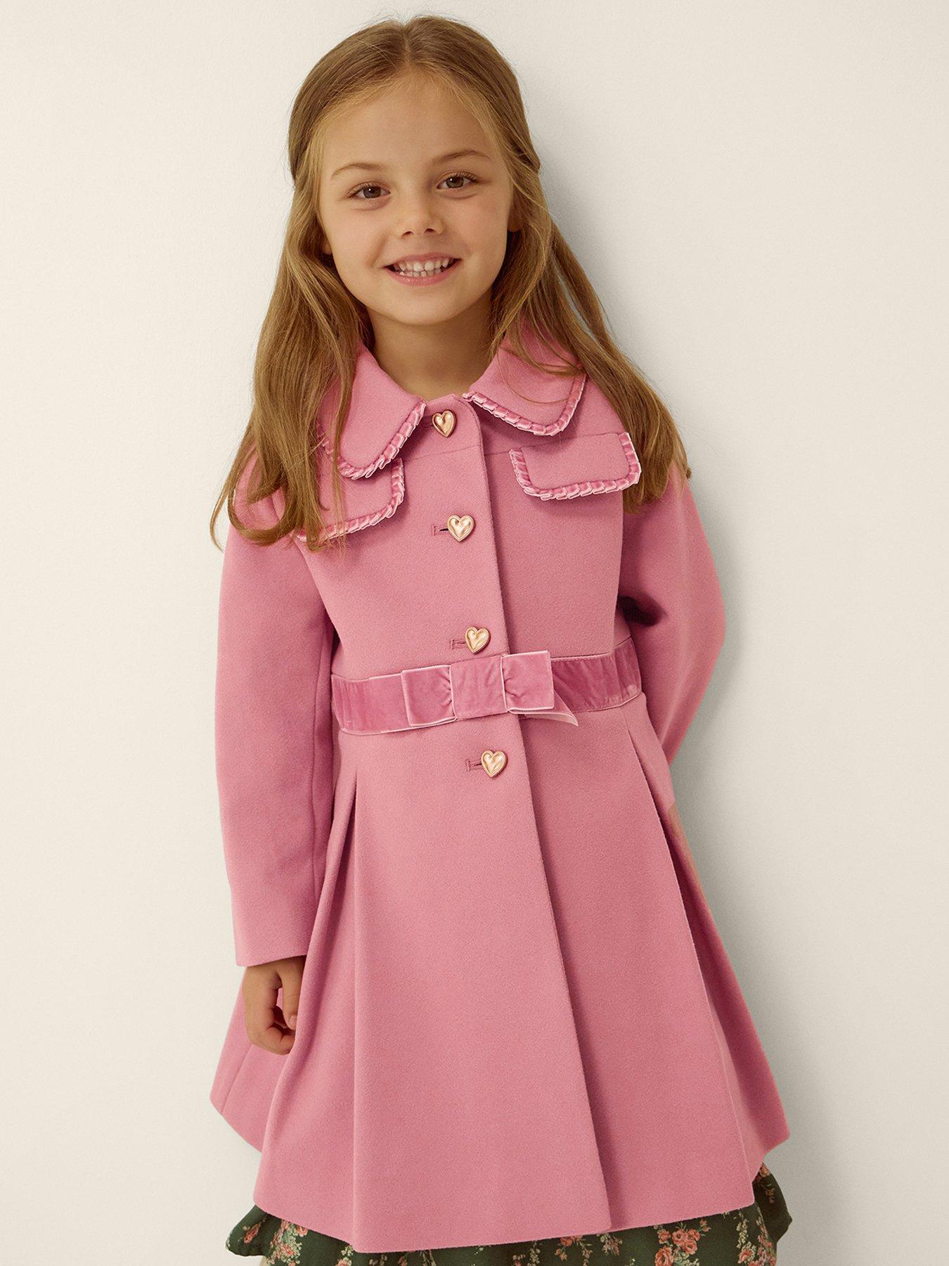 Monsoon Girls Smart Chantelle Contrast Coat - Pink