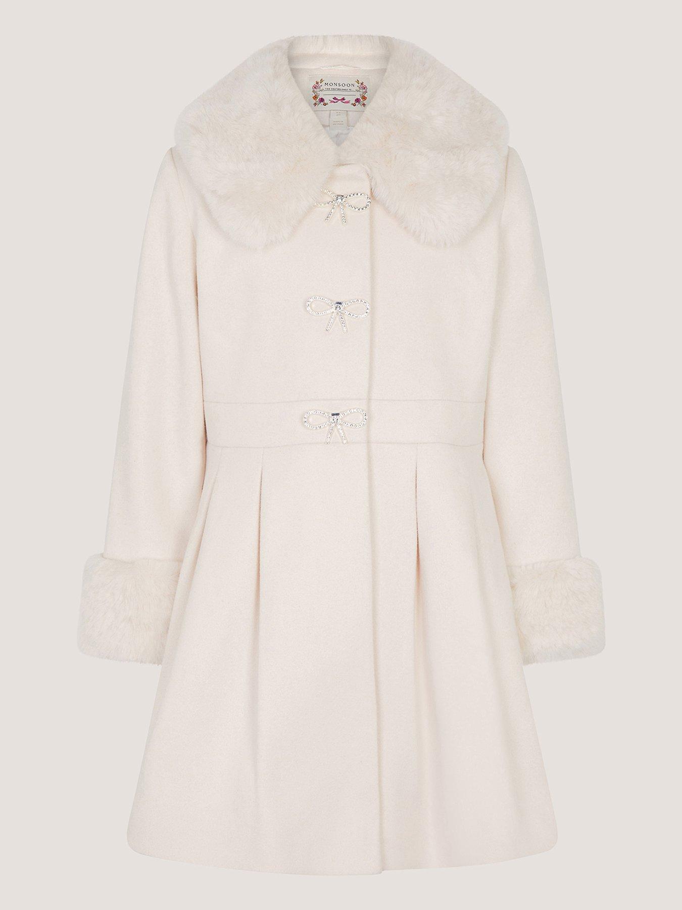 Image 2 of 4 of Monsoon Girls Isabella Winter Coat - Cream