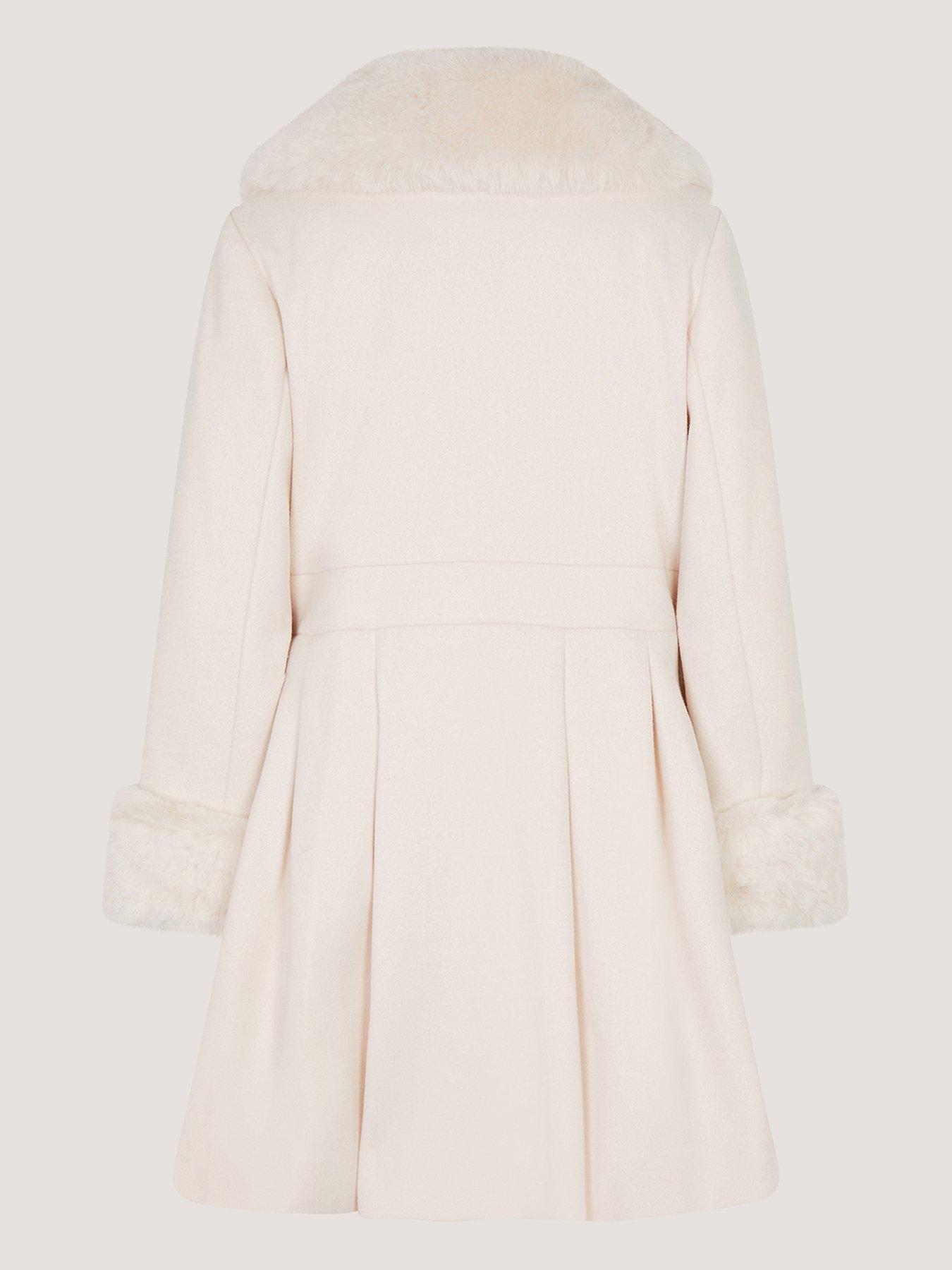 Image 3 of 4 of Monsoon Girls Isabella Winter Coat - Cream