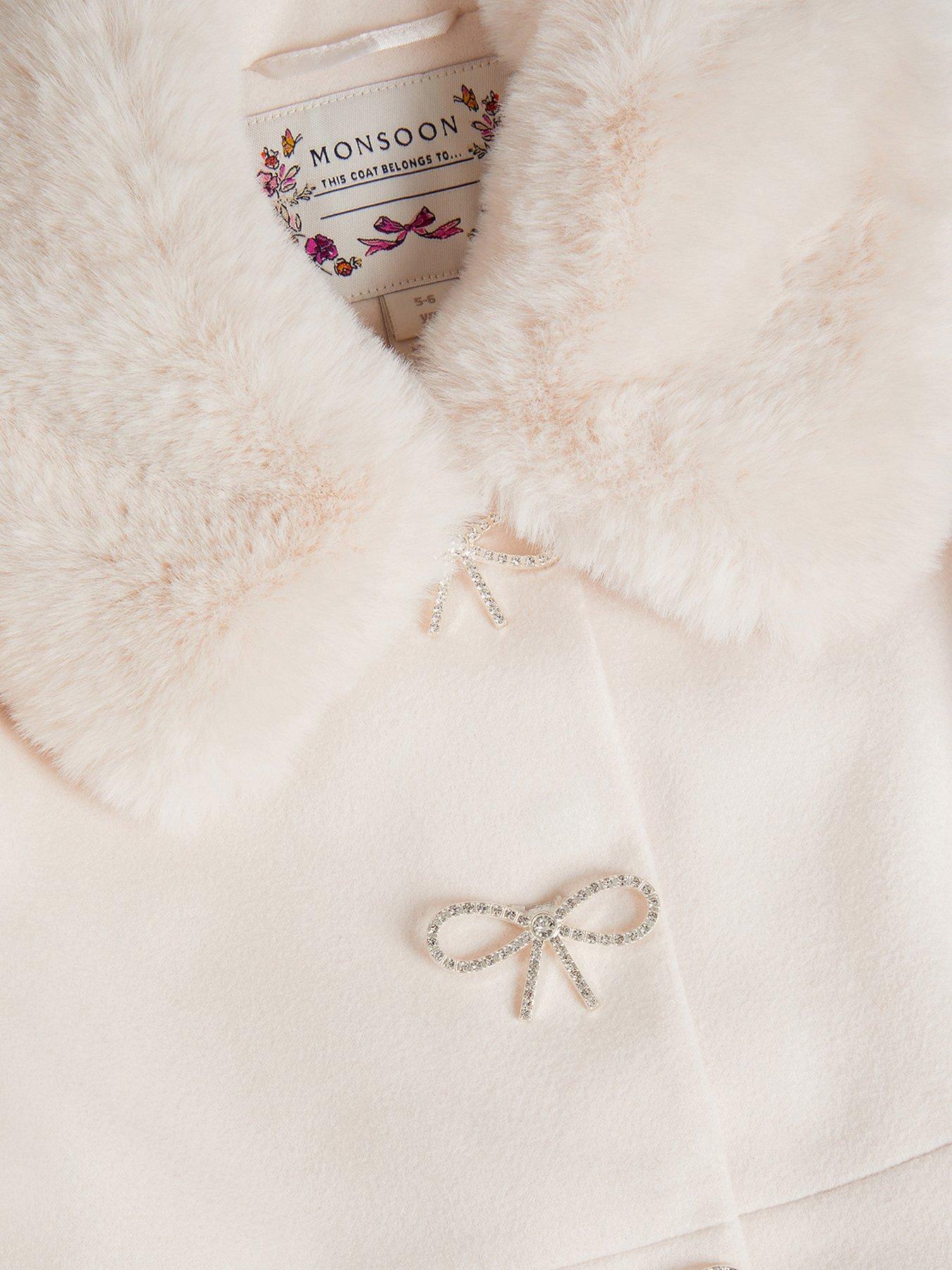 Image 4 of 4 of Monsoon Girls Isabella Winter Coat - Cream