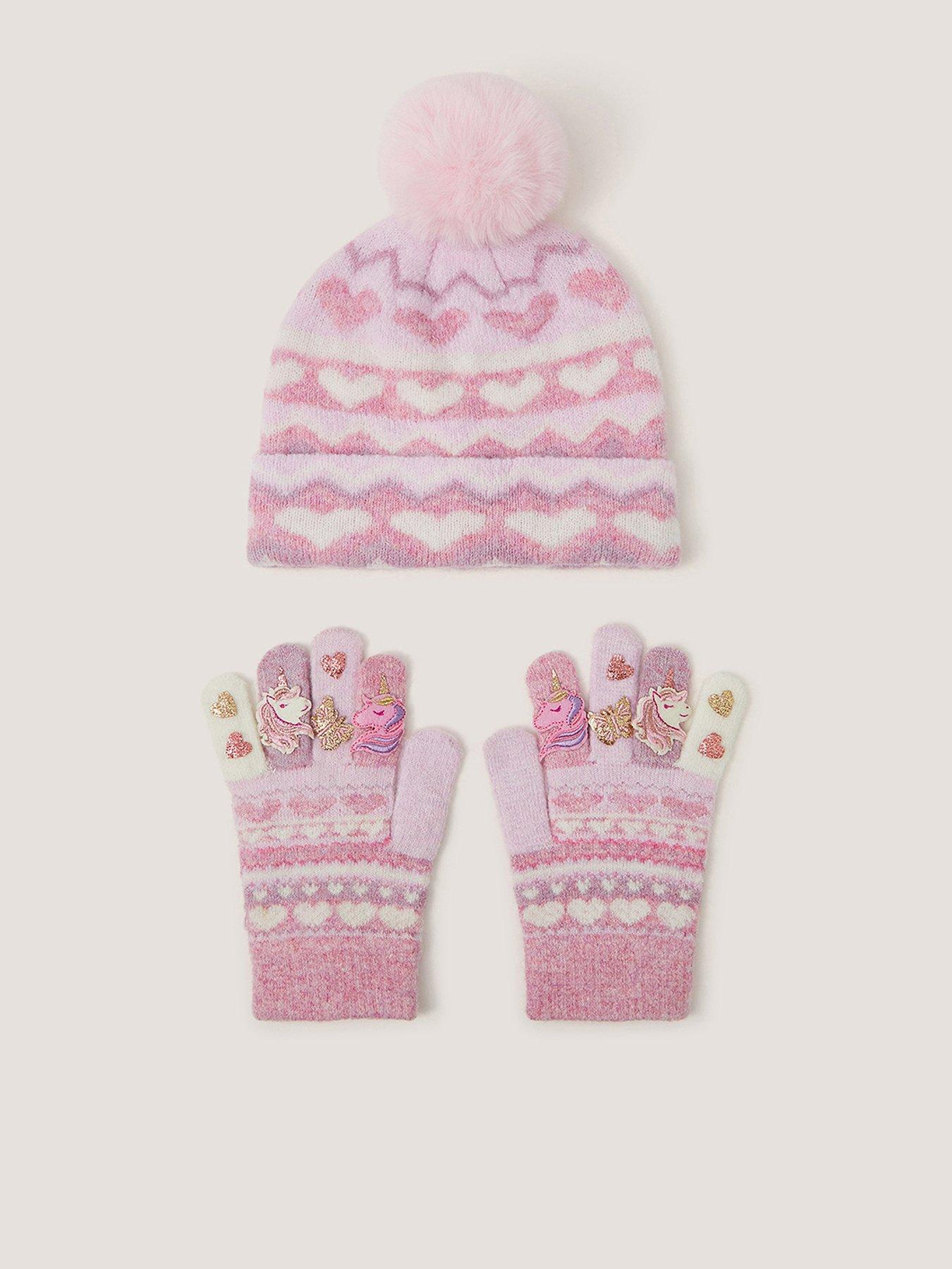 Monsoon Girls Unicorn Novelty Hat  &  Gloves - Multi