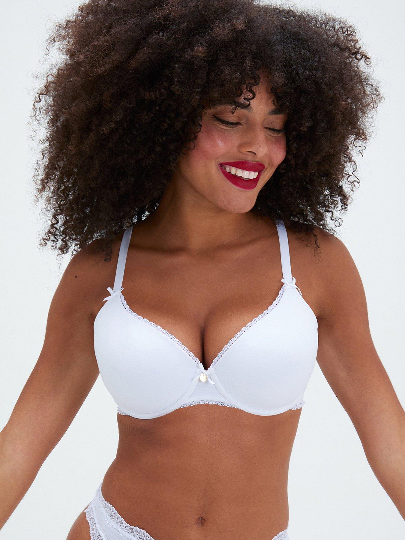 Image 1 of 5 of Boux Avenue Boux Avenue Lydia Cotton Plunge Bra - White