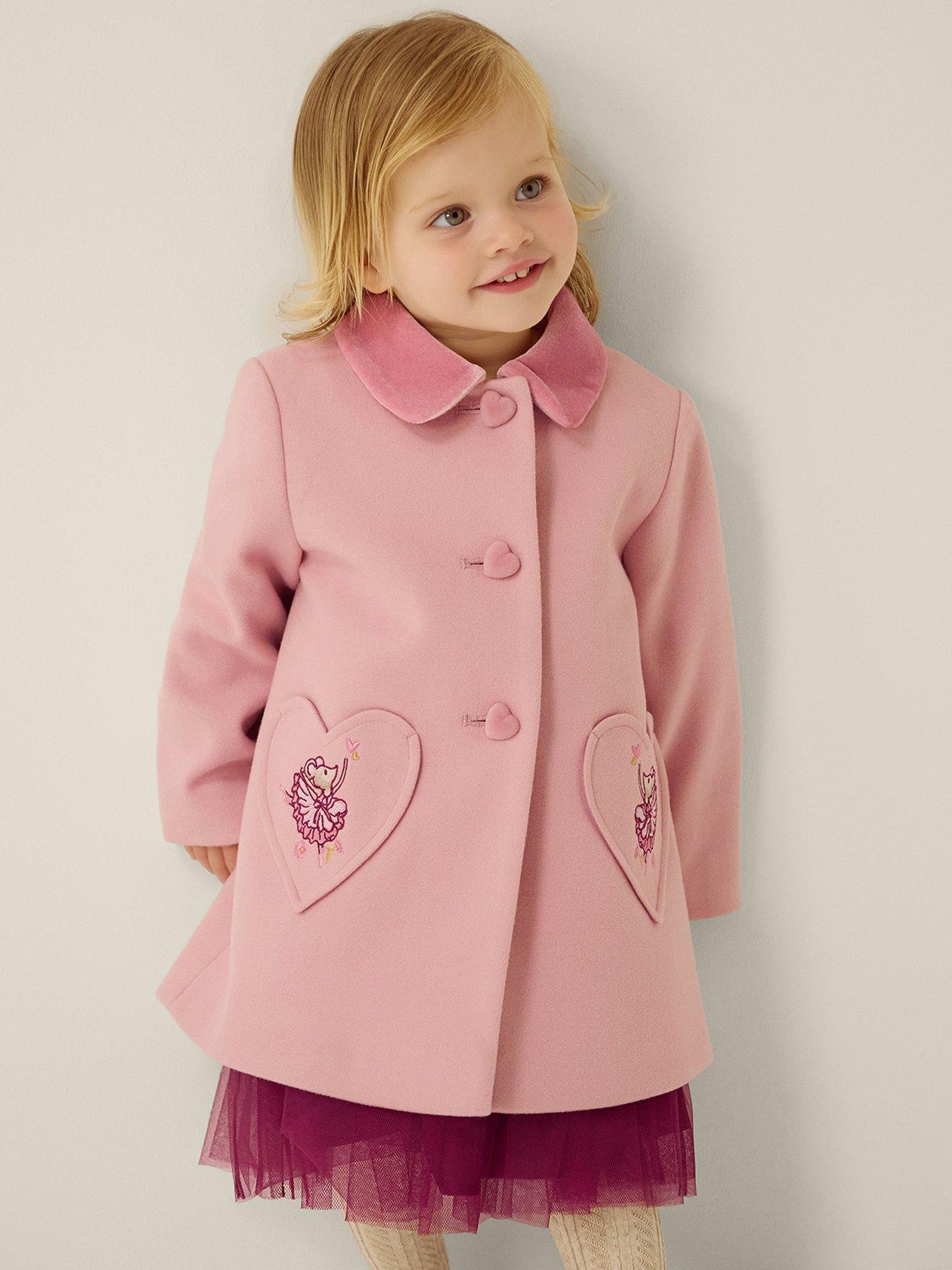 Image 1 of 4 of Monsoon Baby Girls Smart Fairy Ballerina Coat - Pink