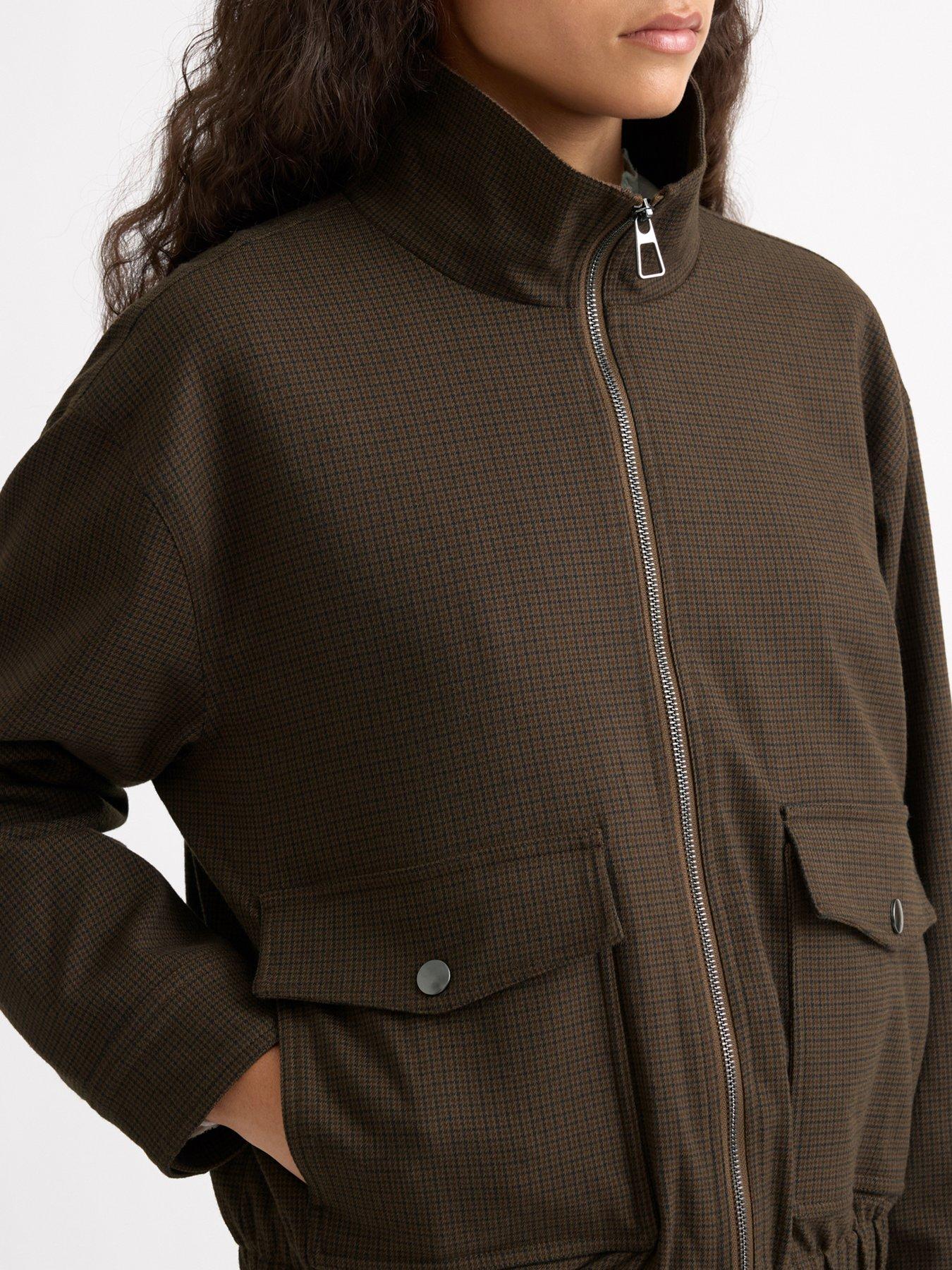 Image 3 of 4 of Albaray Mini Checked Jacket - Brown