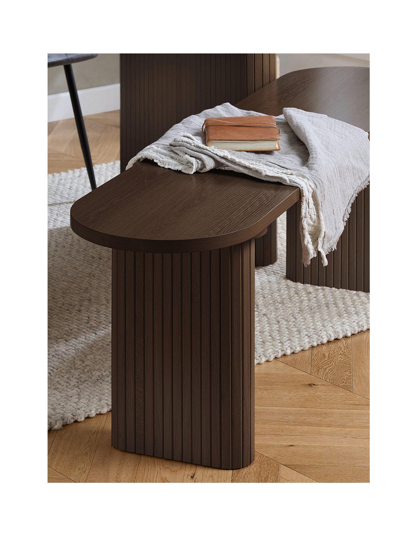 Image 2 of 6 of Birlea Axel Oval Fluted Dining Table With 2 Benches