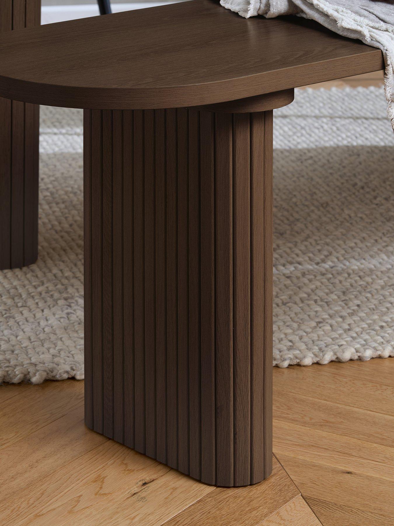 Image 3 of 6 of Birlea Axel Oval Fluted Dining Table With 2 Benches