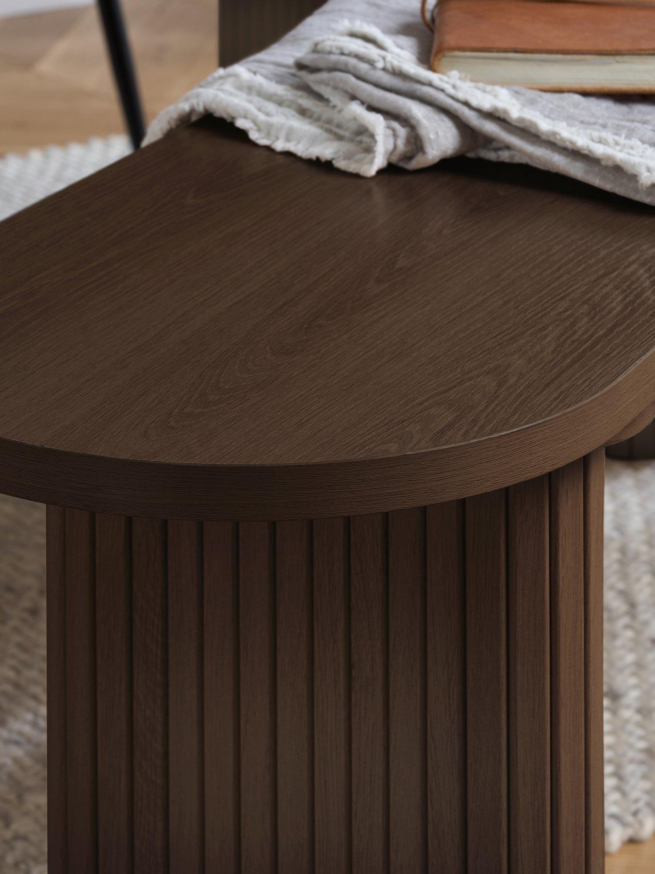 Image 4 of 6 of Birlea Axel Oval Fluted Dining Table With 2 Benches