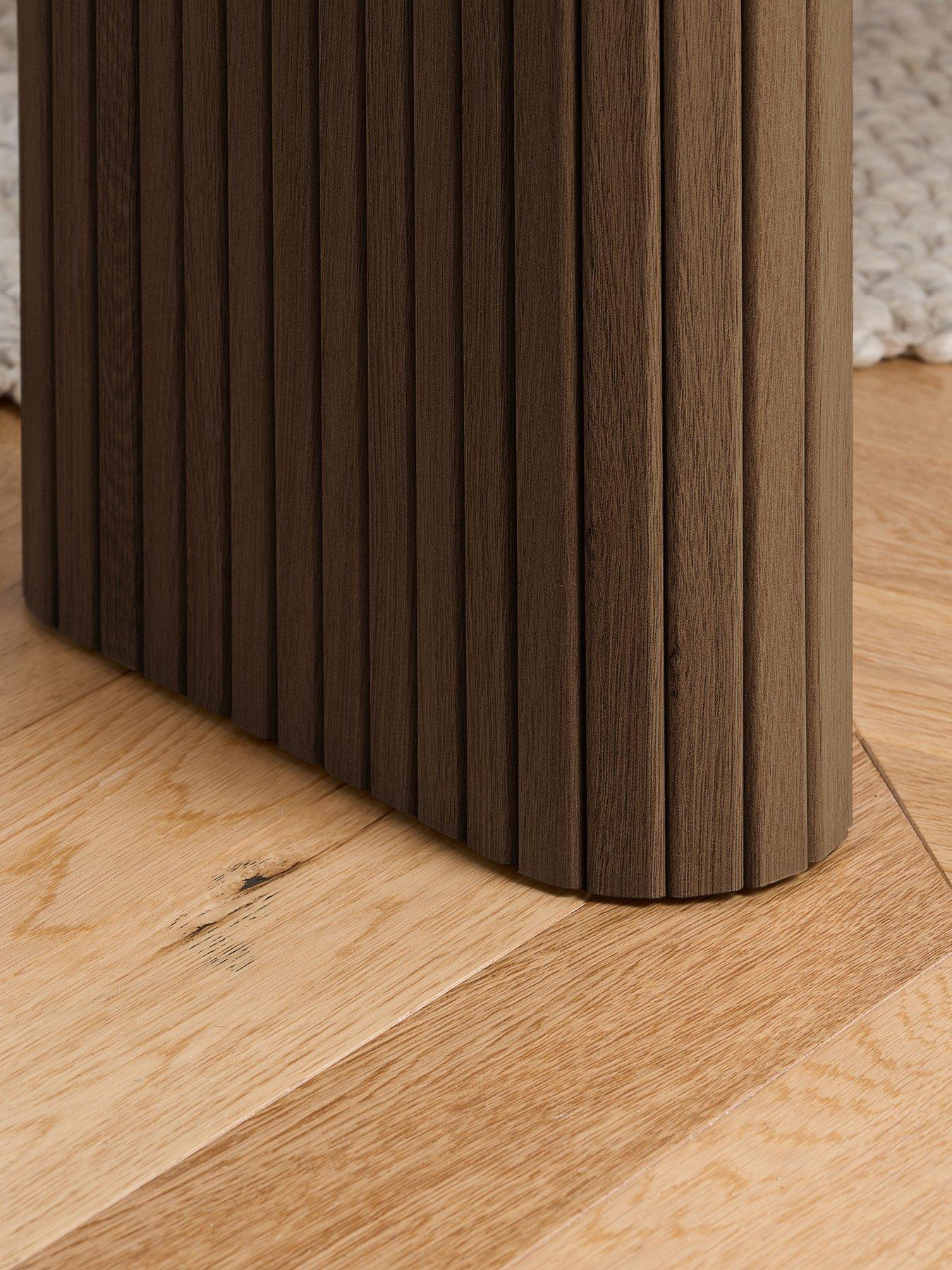 Image 5 of 6 of Birlea Axel Oval Fluted Dining Table With 2 Benches