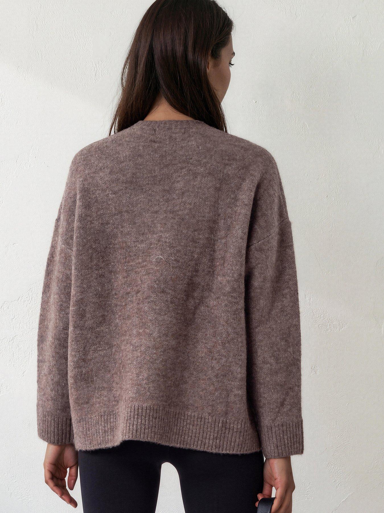 Image 6 of 7 of Religion Rock The Night Slogan Design Jacquard Jumper - Taupe