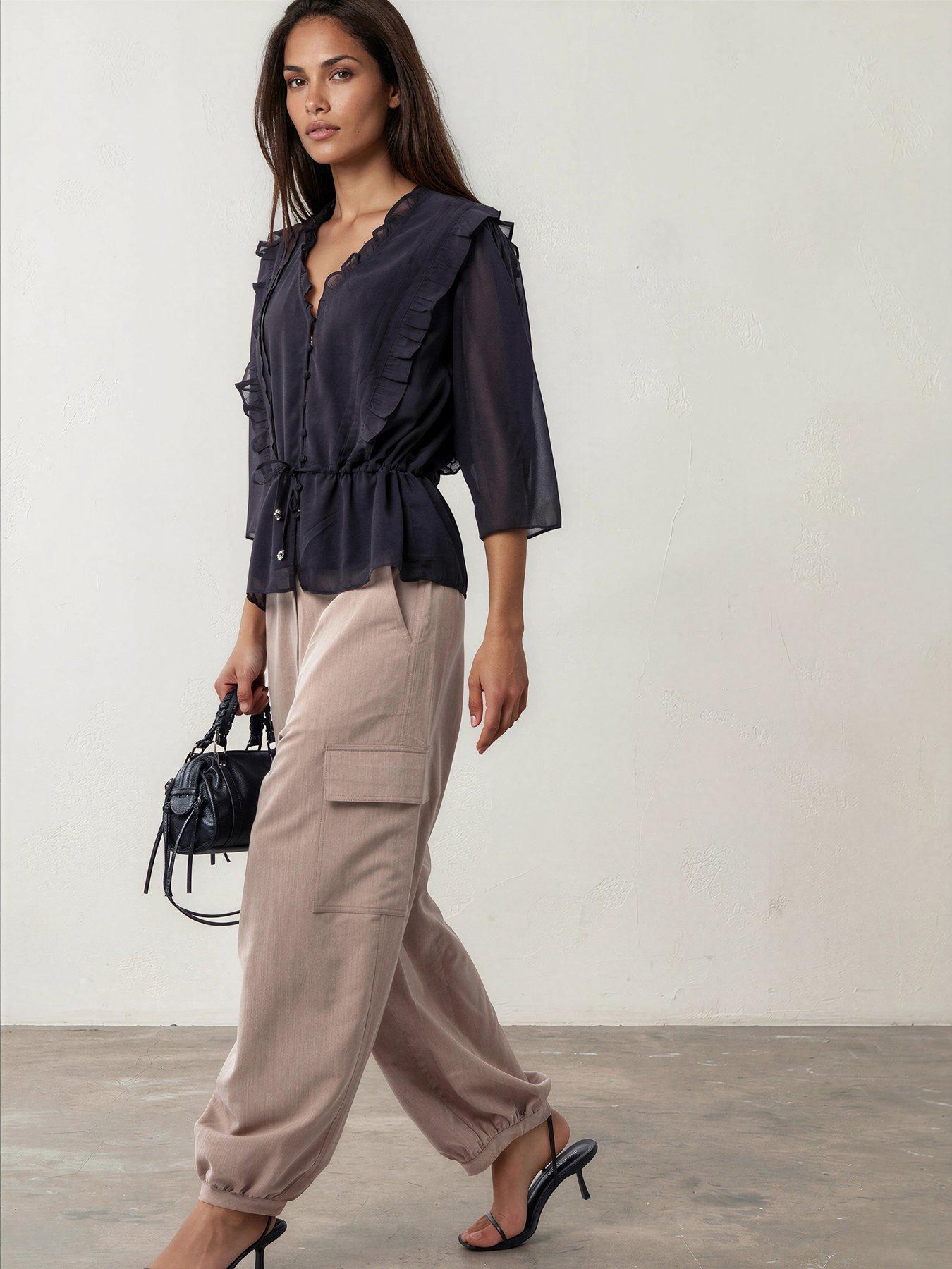 Religion Balloon Utility Mia Trousers With Pocket Details - Beige