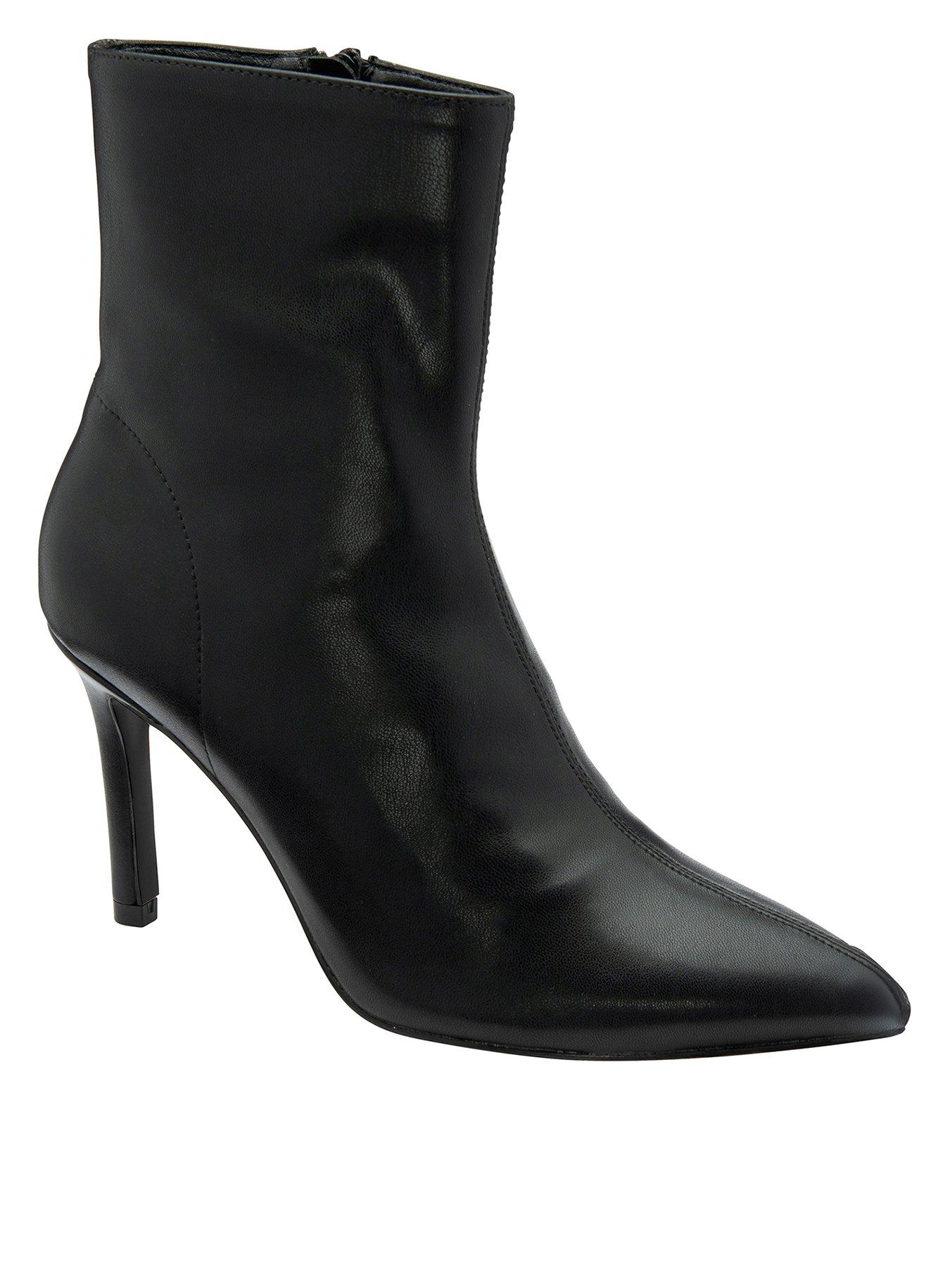 Ravel Kale Ii Metal Hardware Toe Heeled Ankle Boot - Black Pu