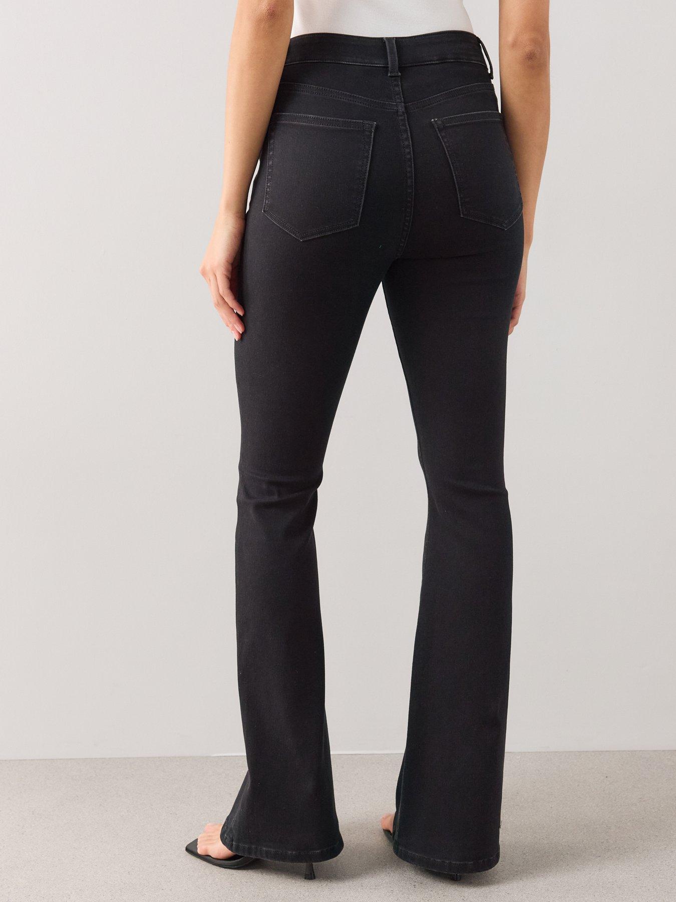 Image 2 of 7 of The Very Collection Womens Sculpt High Rise Slim Flare Jeans - Black