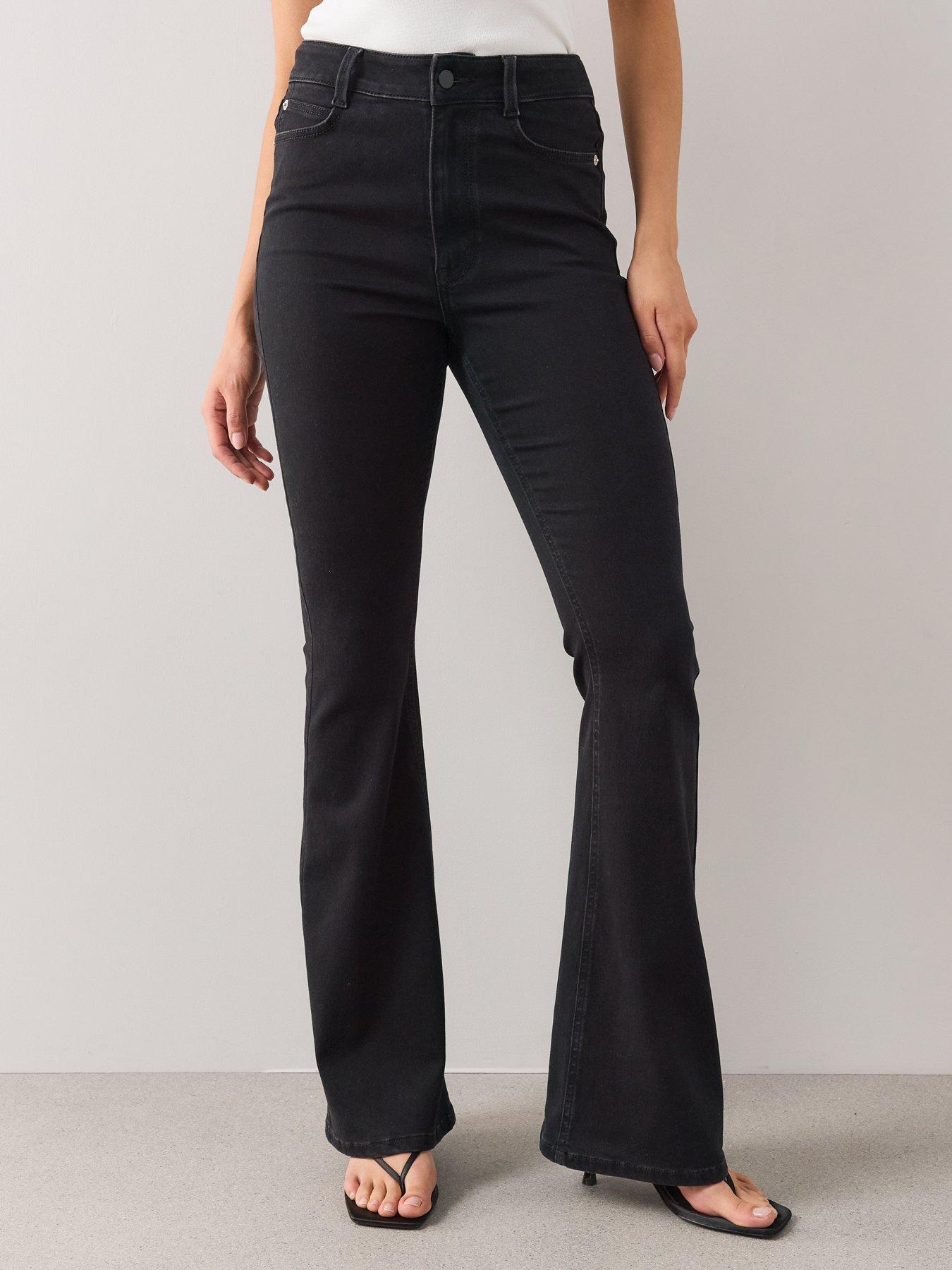 Image 4 of 7 of The Very Collection Womens Sculpt High Rise Slim Flare Jeans - Black