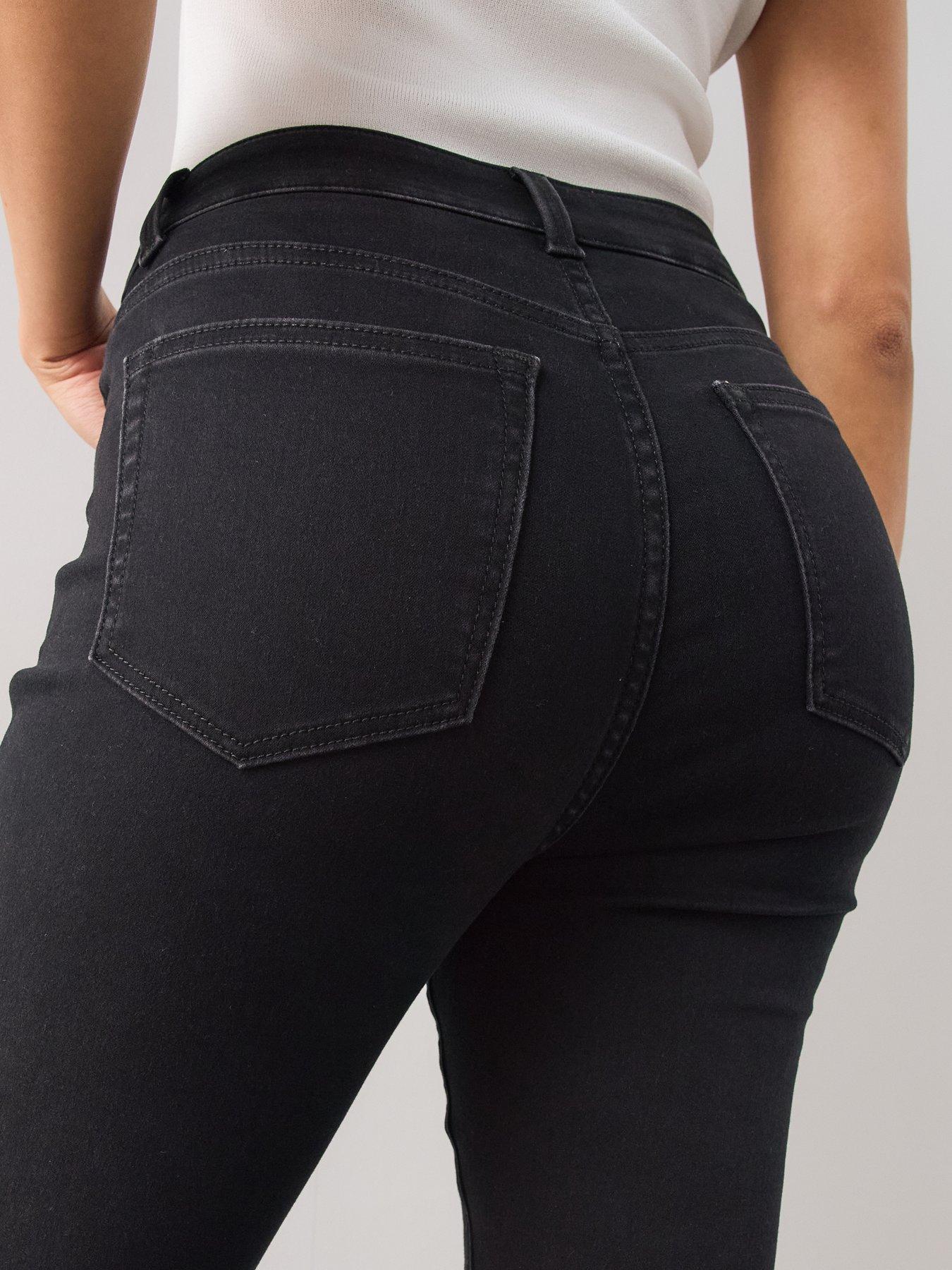 Image 5 of 7 of The Very Collection Womens Sculpt High Rise Slim Flare Jeans - Black