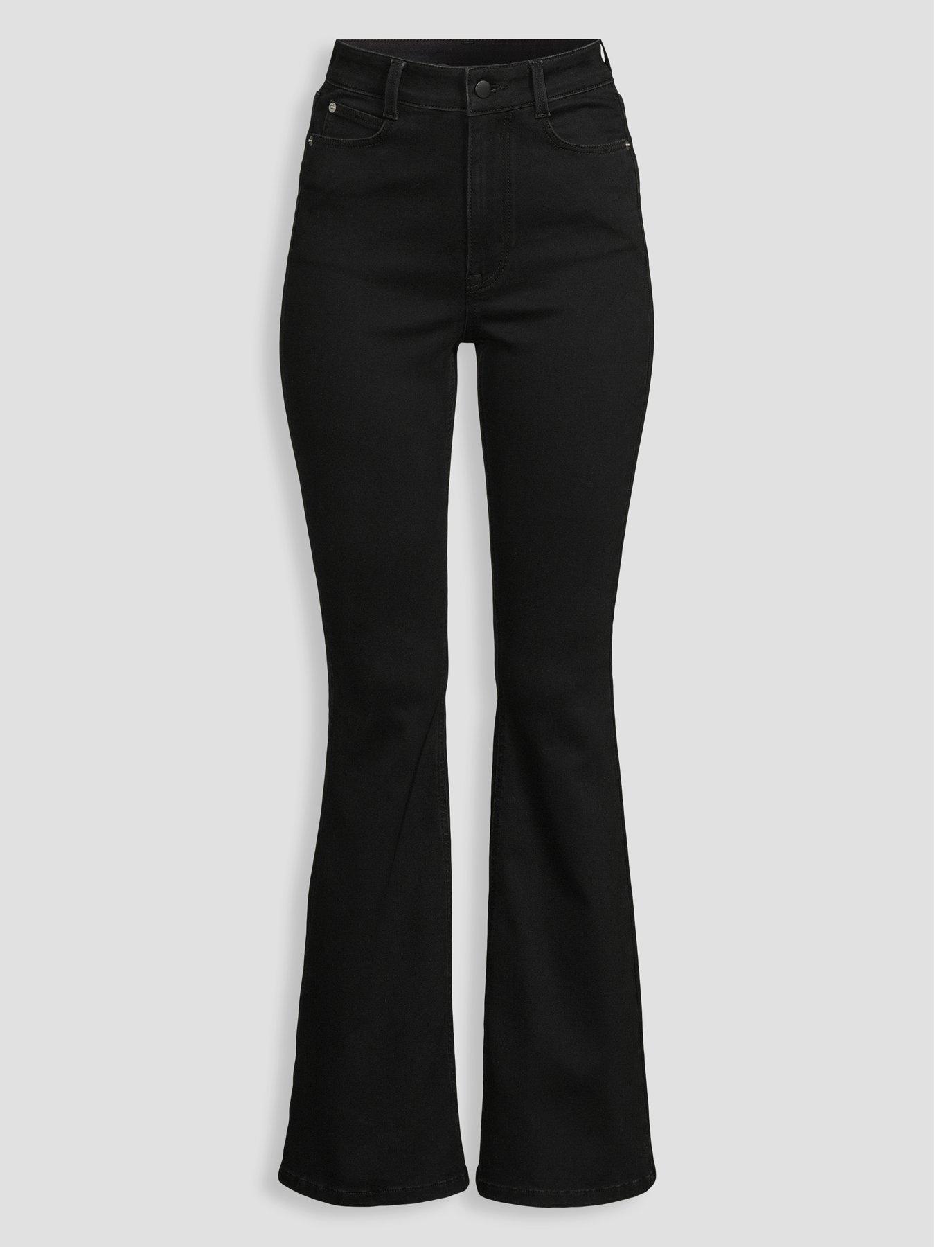Image 7 of 7 of The Very Collection Womens Sculpt High Rise Slim Flare Jeans - Black