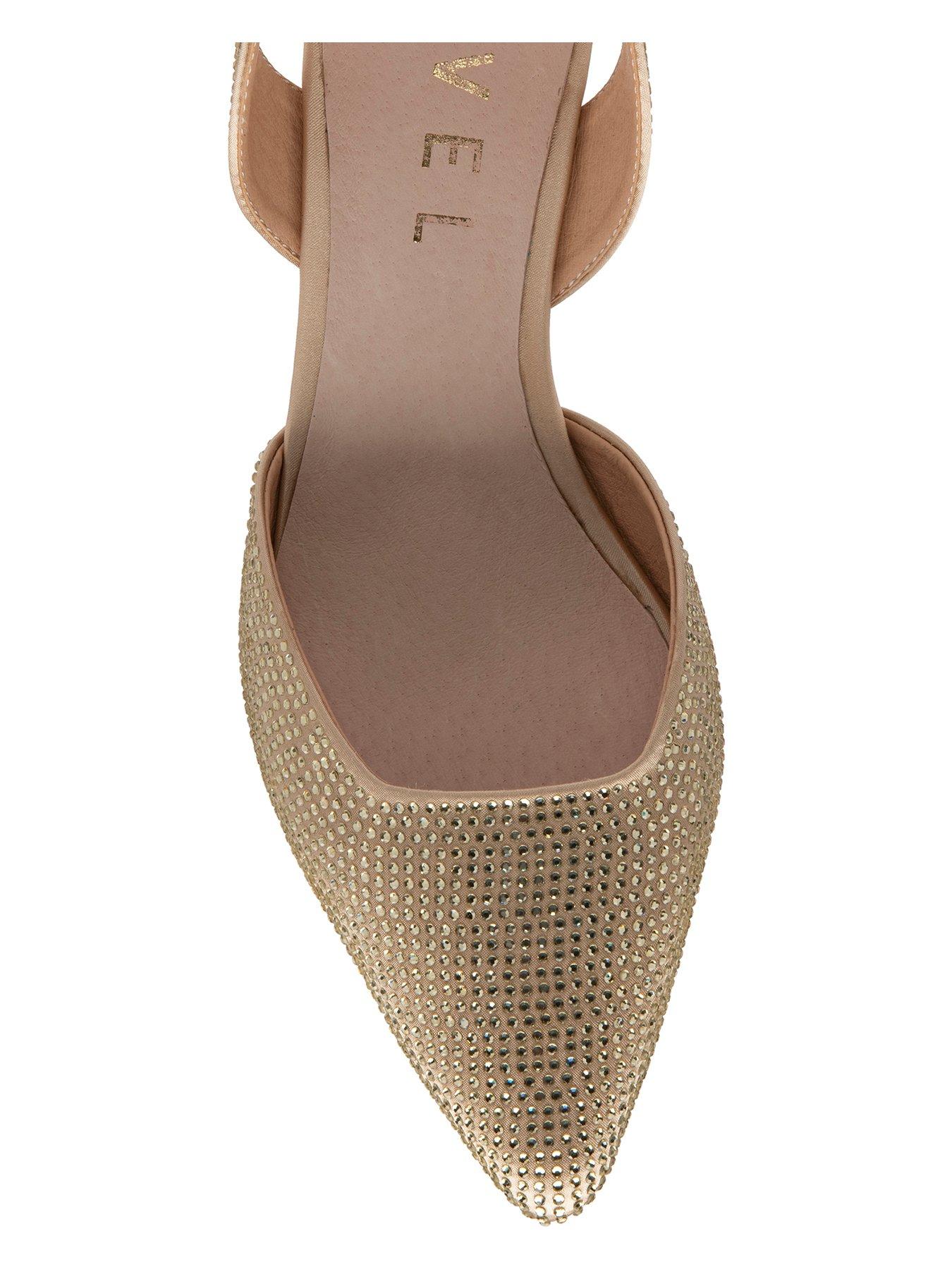 Image 4 of 4 of Ravel Mallow Kitten Heel Sparkle Sling Back - Gold