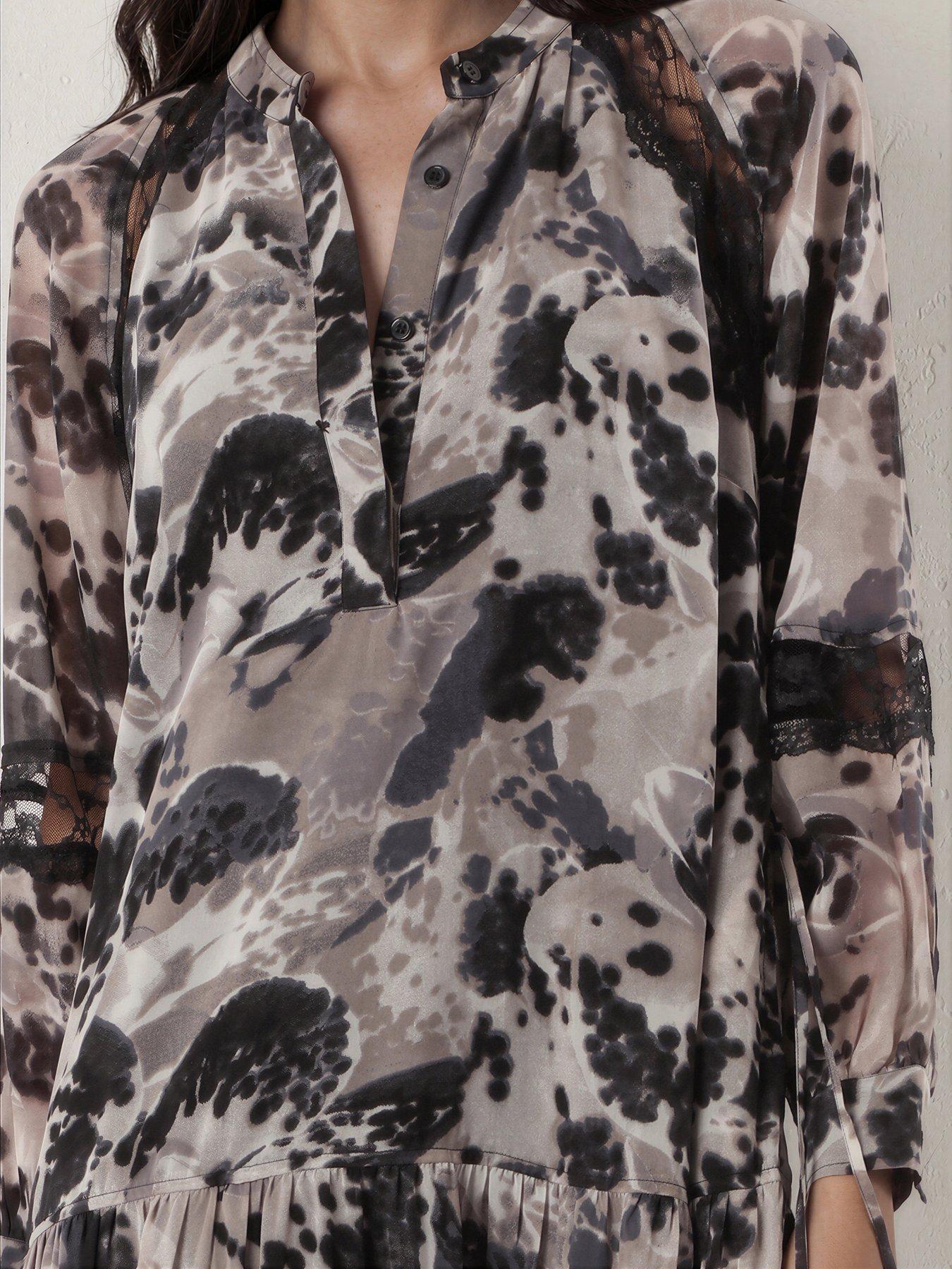 Image 6 of 7 of Religion Eva Tiered Maxi Dress With Lace Insert And Tie Waist In Floral Orchid Print
