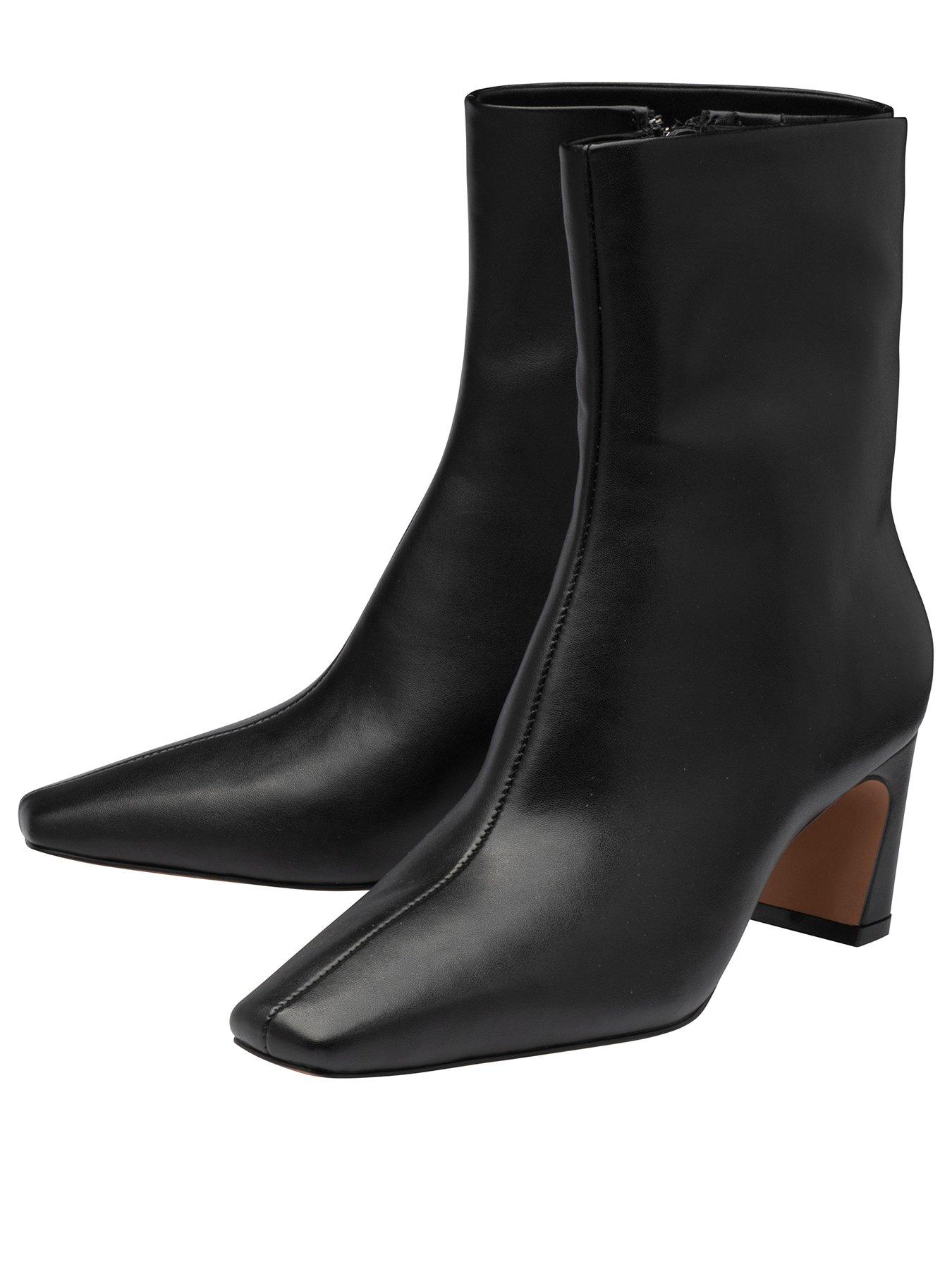 Image 2 of 4 of Ravel Staley Square Toe Zip Ankle Boot - Black