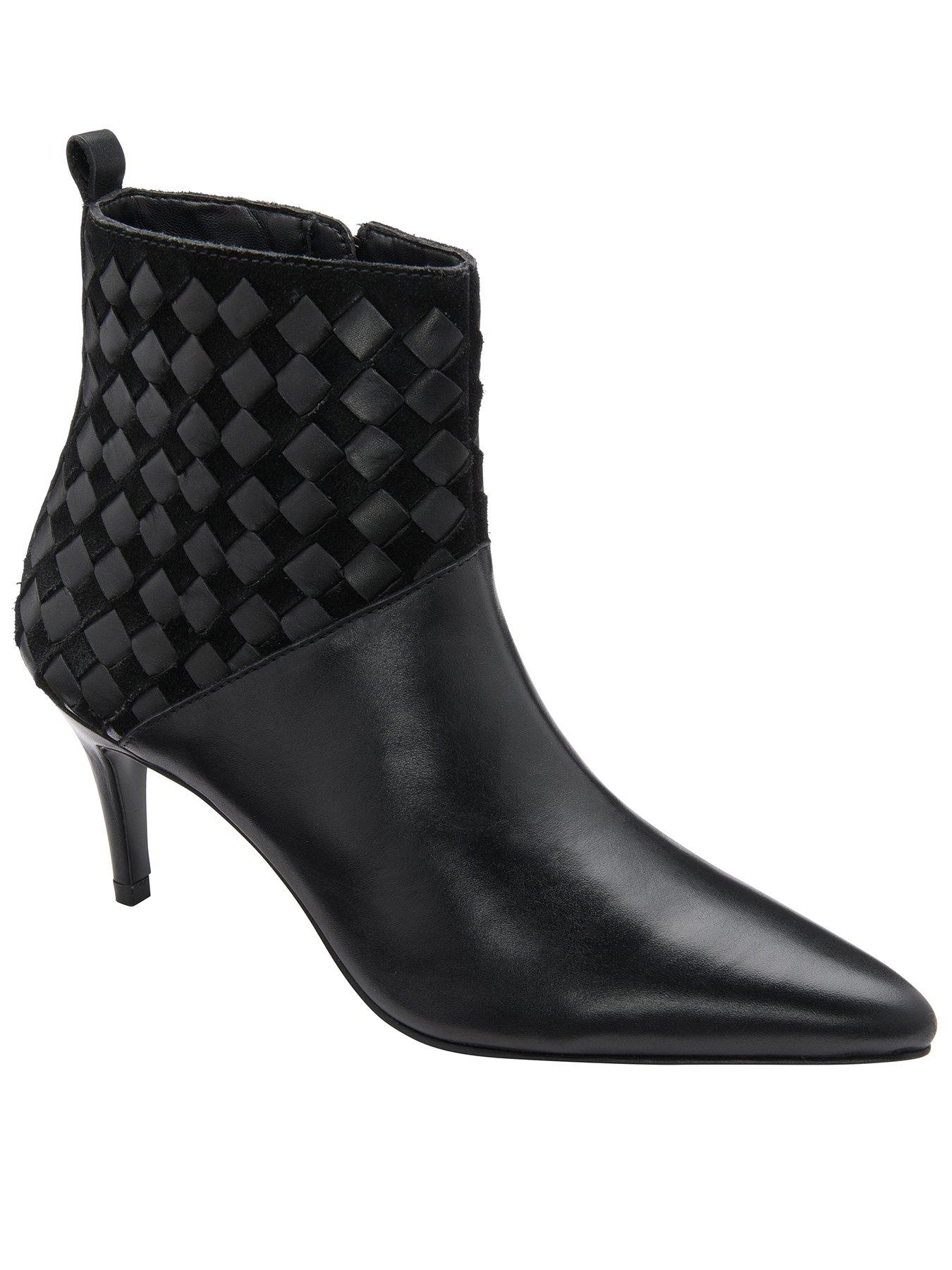 Image 1 of 4 of Ravel Bosley Woven Detail Ankle Boot - Black
