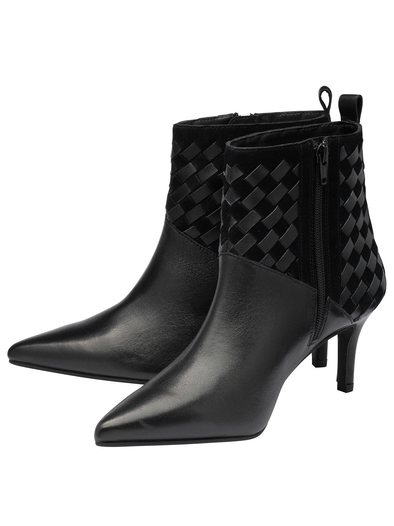 Image 2 of 4 of Ravel Bosley Woven Detail Ankle Boot - Black