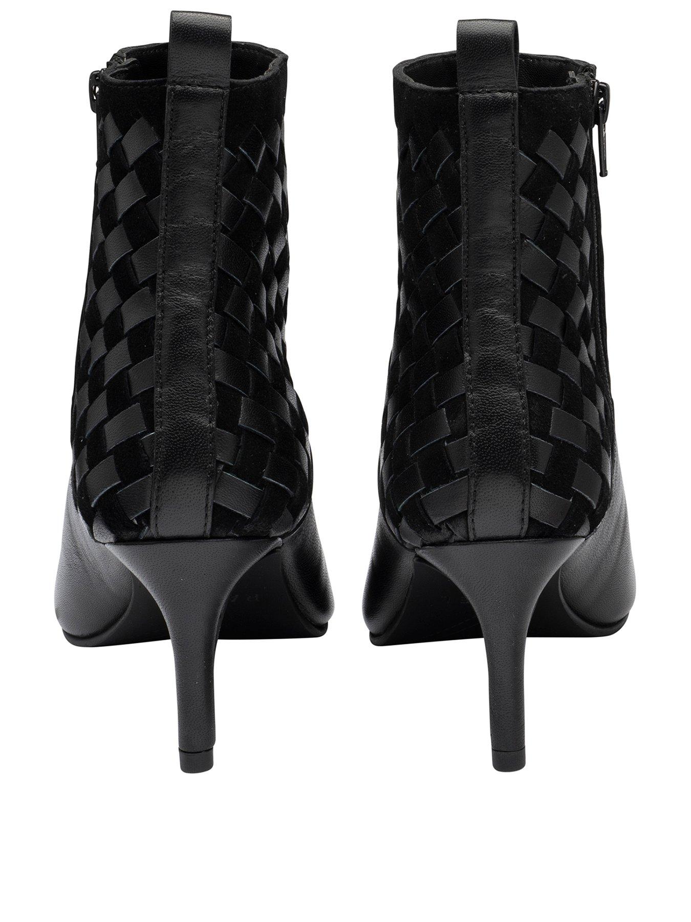 Image 3 of 4 of Ravel Bosley Woven Detail Ankle Boot - Black