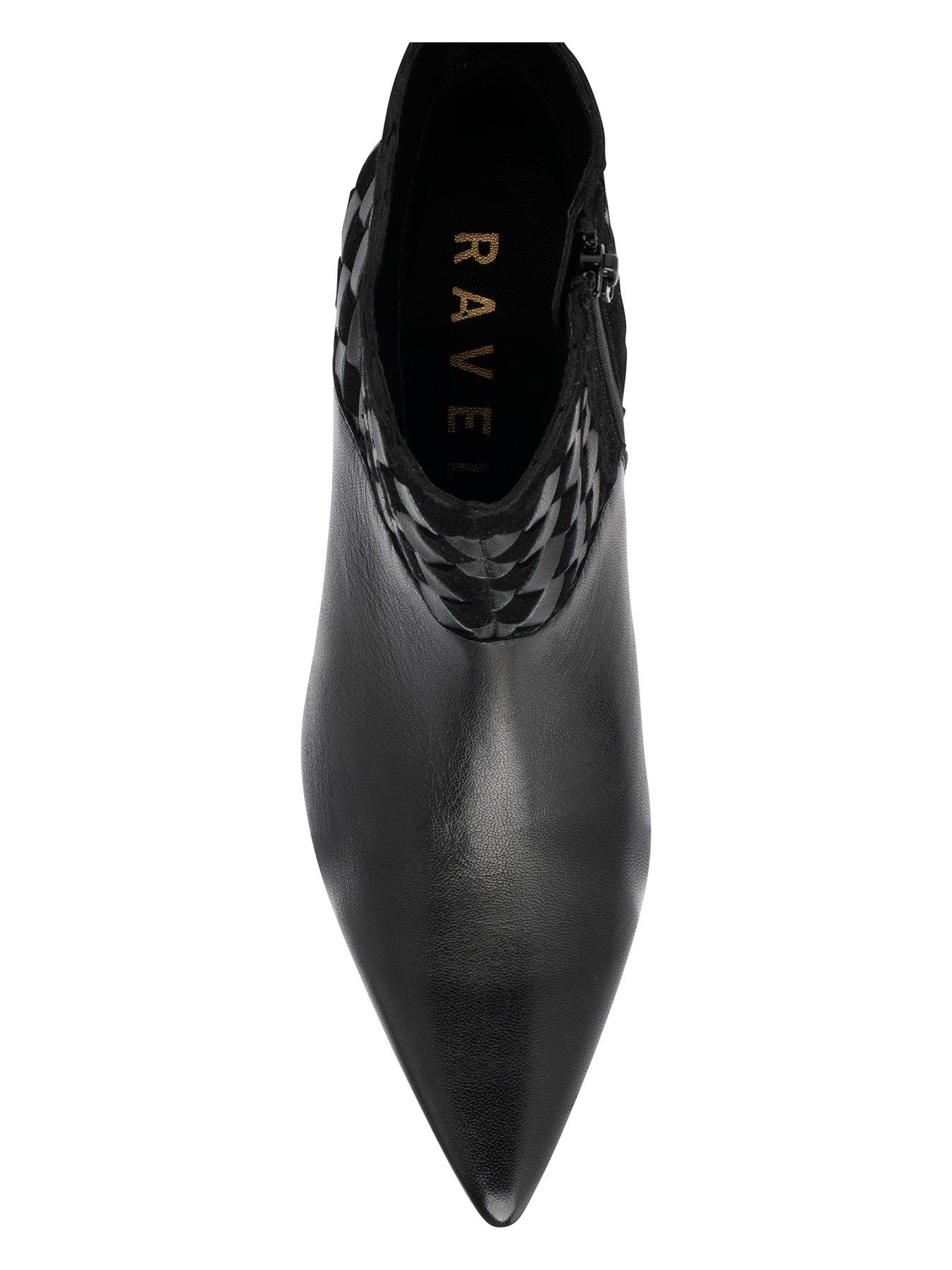 Image 4 of 4 of Ravel Bosley Woven Detail Ankle Boot - Black
