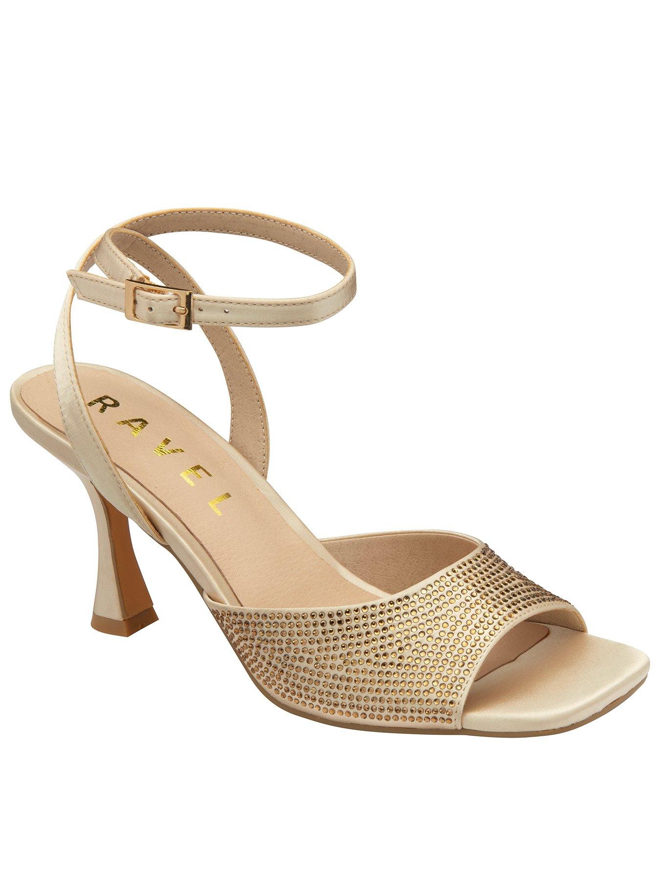 Ravel Holms Sparkle Square Toe Heeled Sandal - Gold