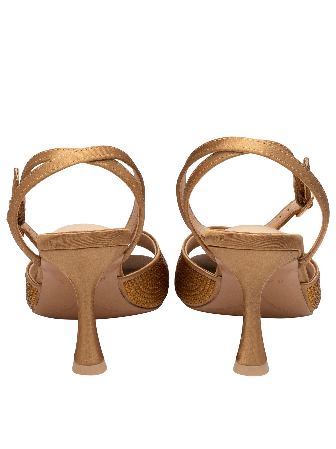 Image 3 of 4 of Ravel Holms Sparkle Square Toe Heeled Sandal - Autumn Gold