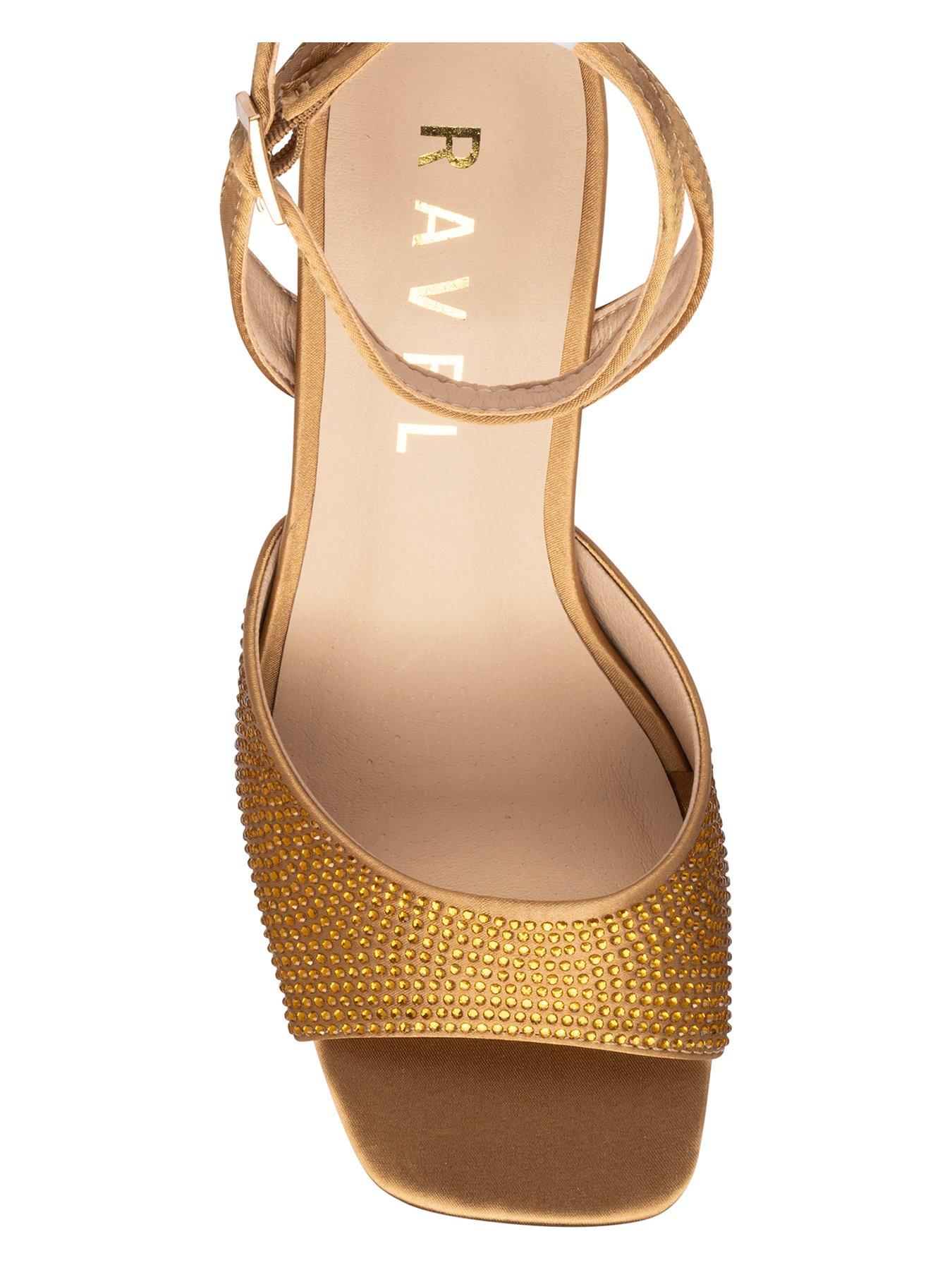 Image 4 of 4 of Ravel Holms Sparkle Square Toe Heeled Sandal - Autumn Gold