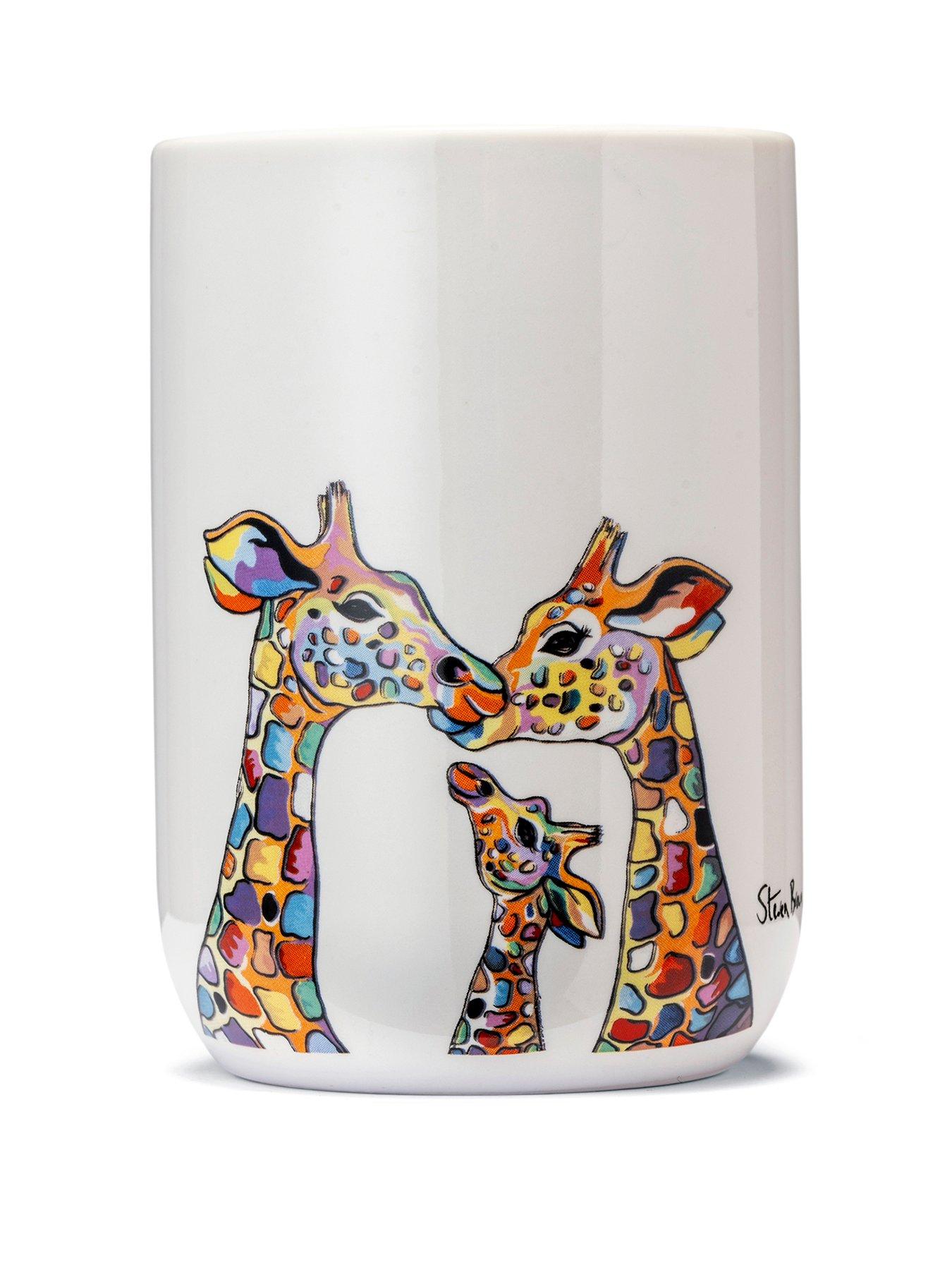 Image 2 of 6 of Croydex Steven Brown Ceramic Tumbler - Giraffe Family