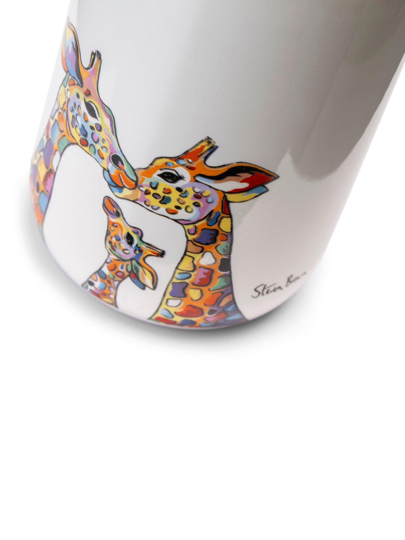 Image 4 of 6 of Croydex Steven Brown Ceramic Tumbler - Giraffe Family