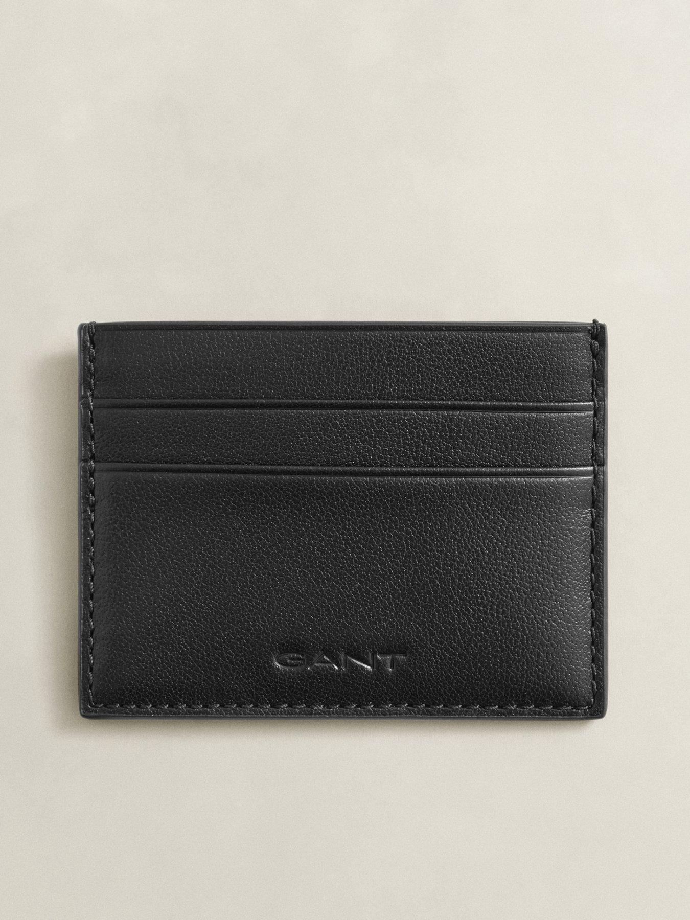 Image 1 of 2 of GANT Mens Leather Slim Card Slots Card Holder - Black