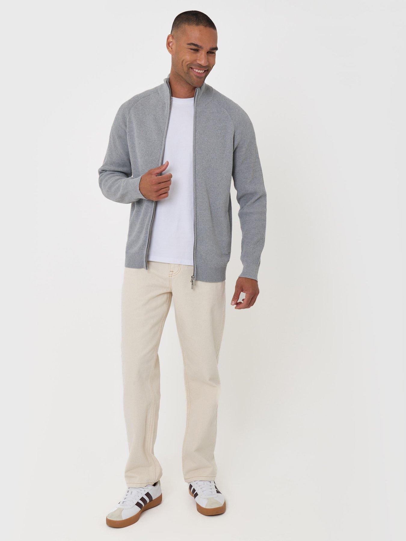 Image 3 of 6 of Threadbare Cotton Rich Funnel Neck Zip Through Sweatshirt In Grey Marl