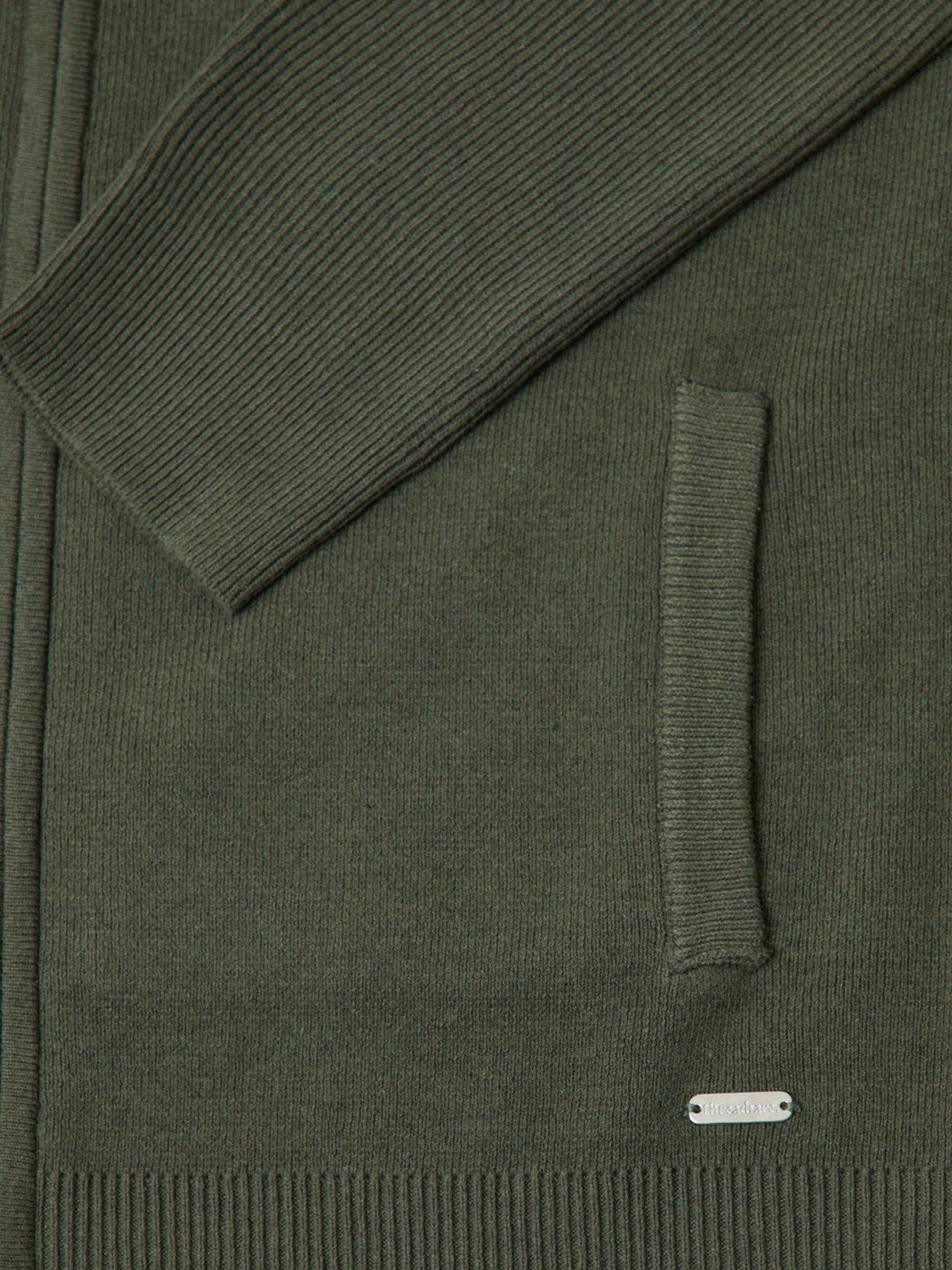Image 6 of 6 of Threadbare Mens Funnel Neck Zip Through Sweatshirt - Green