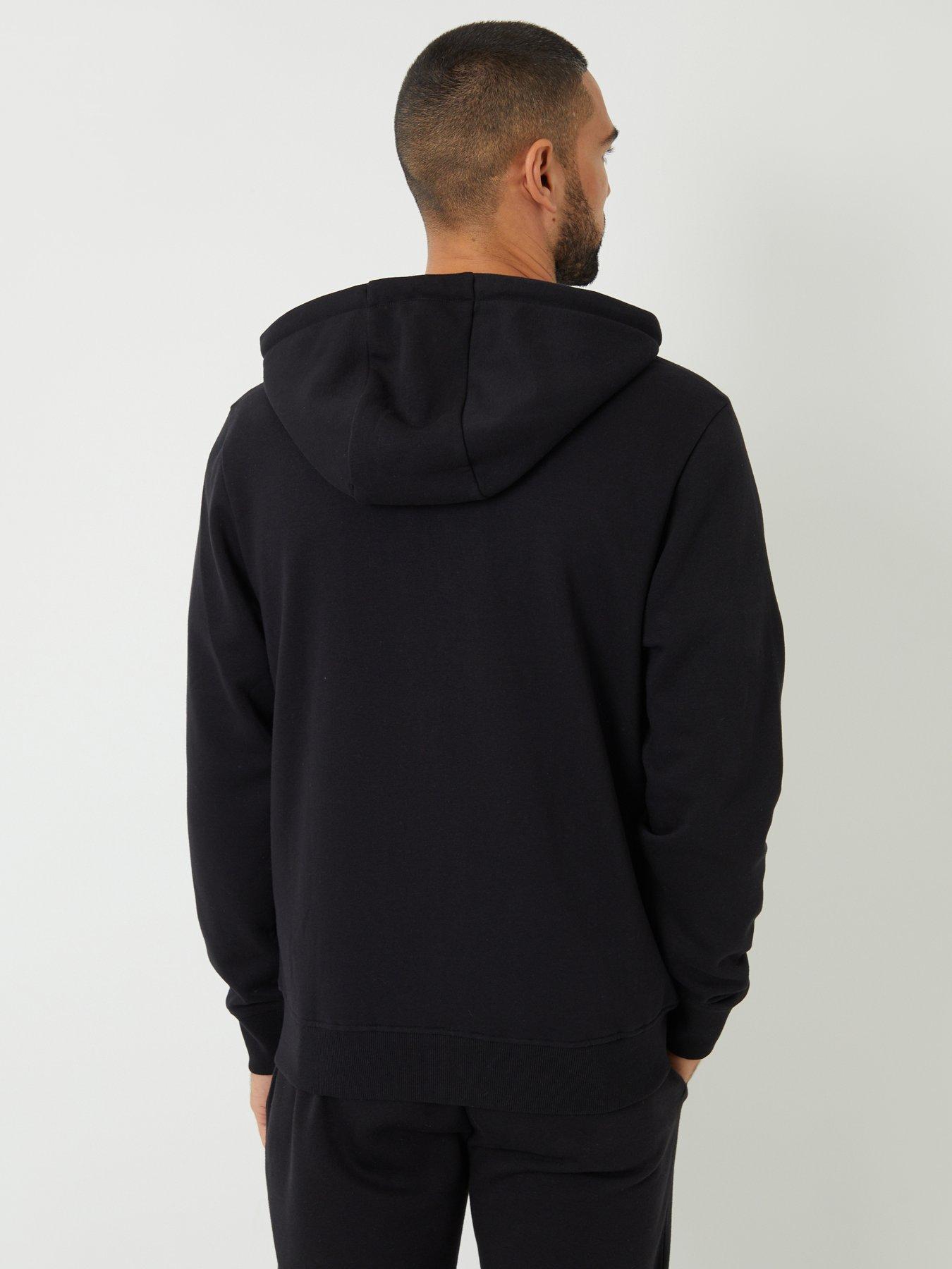 Image 2 of 4 of Threadbare Mens Cotton-Rich Zip Through Hoodie - Black