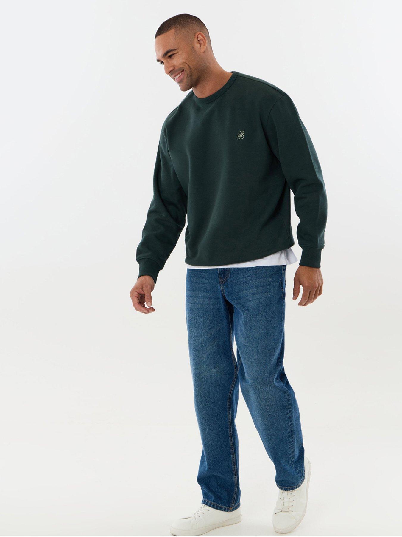 Image 3 of 4 of Threadbare Mens Fleece Crew Neck Celtic - Evergreen (relaxed Fit Sweatshirt)