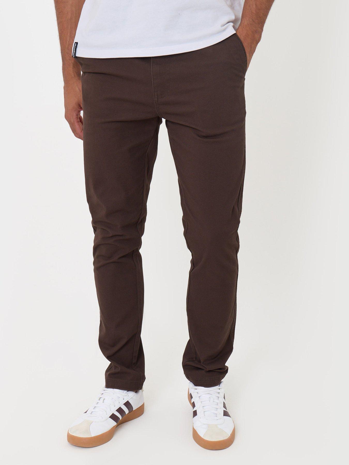 Image 1 of 4 of Threadbare Slim Fit Cargo Trousers In Brown
