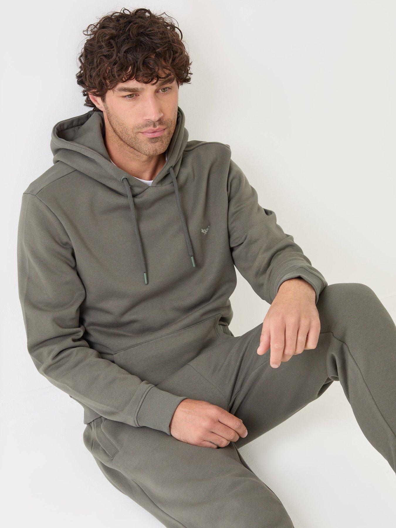 Image 1 of 5 of Threadbare Mens Cotton-Rich Overhead Hoodie With Kangaroo Pocket - Dark Sage