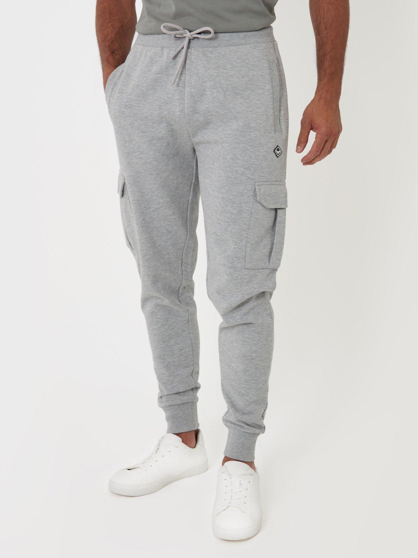 Image 1 of 4 of Threadbare Regular Fit Cotton Rich Cargo Joggers In Grey Marl