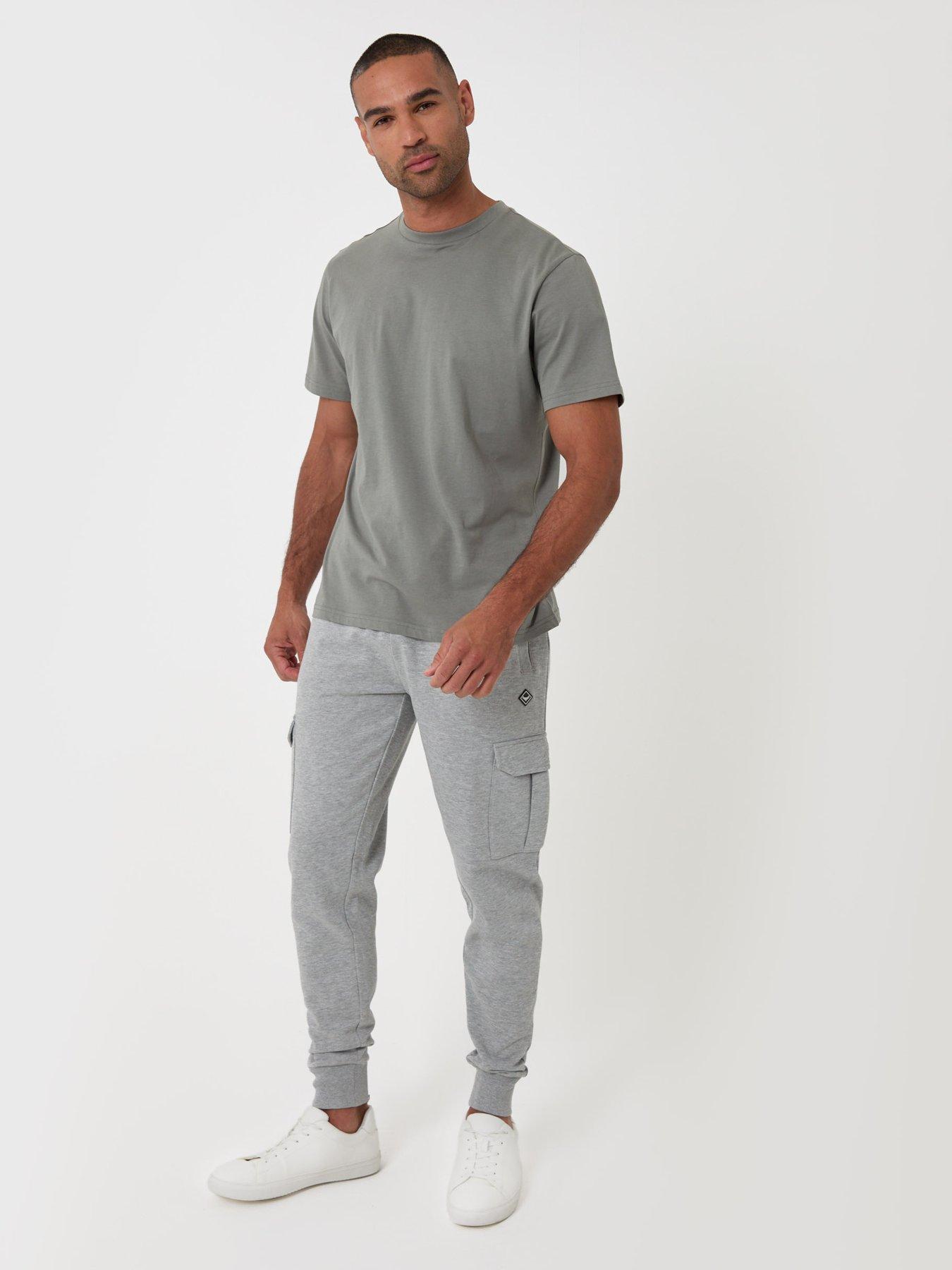 Image 3 of 4 of Threadbare Regular Fit Cotton Rich Cargo Joggers In Grey Marl