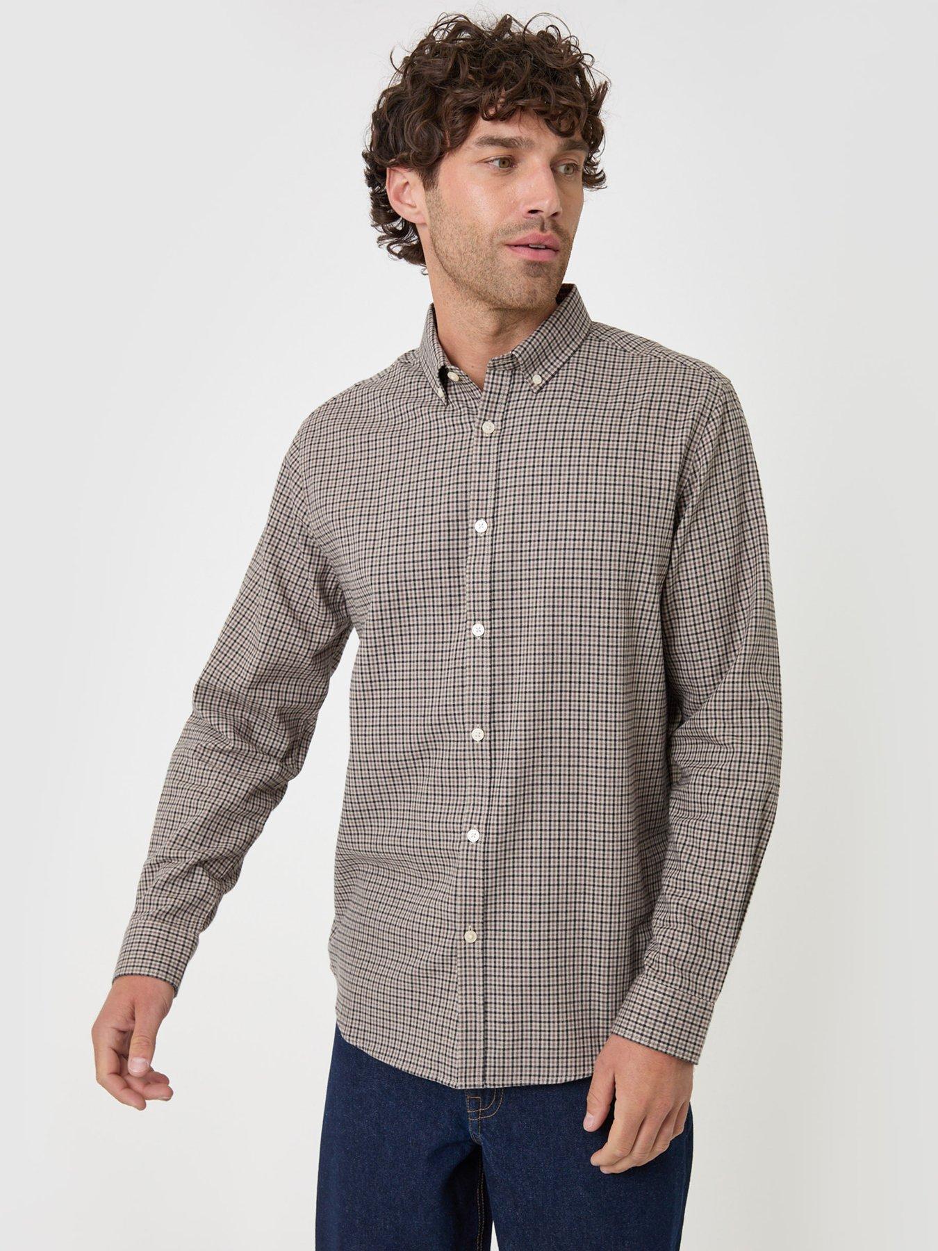 Image 1 of 4 of Threadbare Threadbare Mens Brushed Cotton Flannel Shirt - Grey