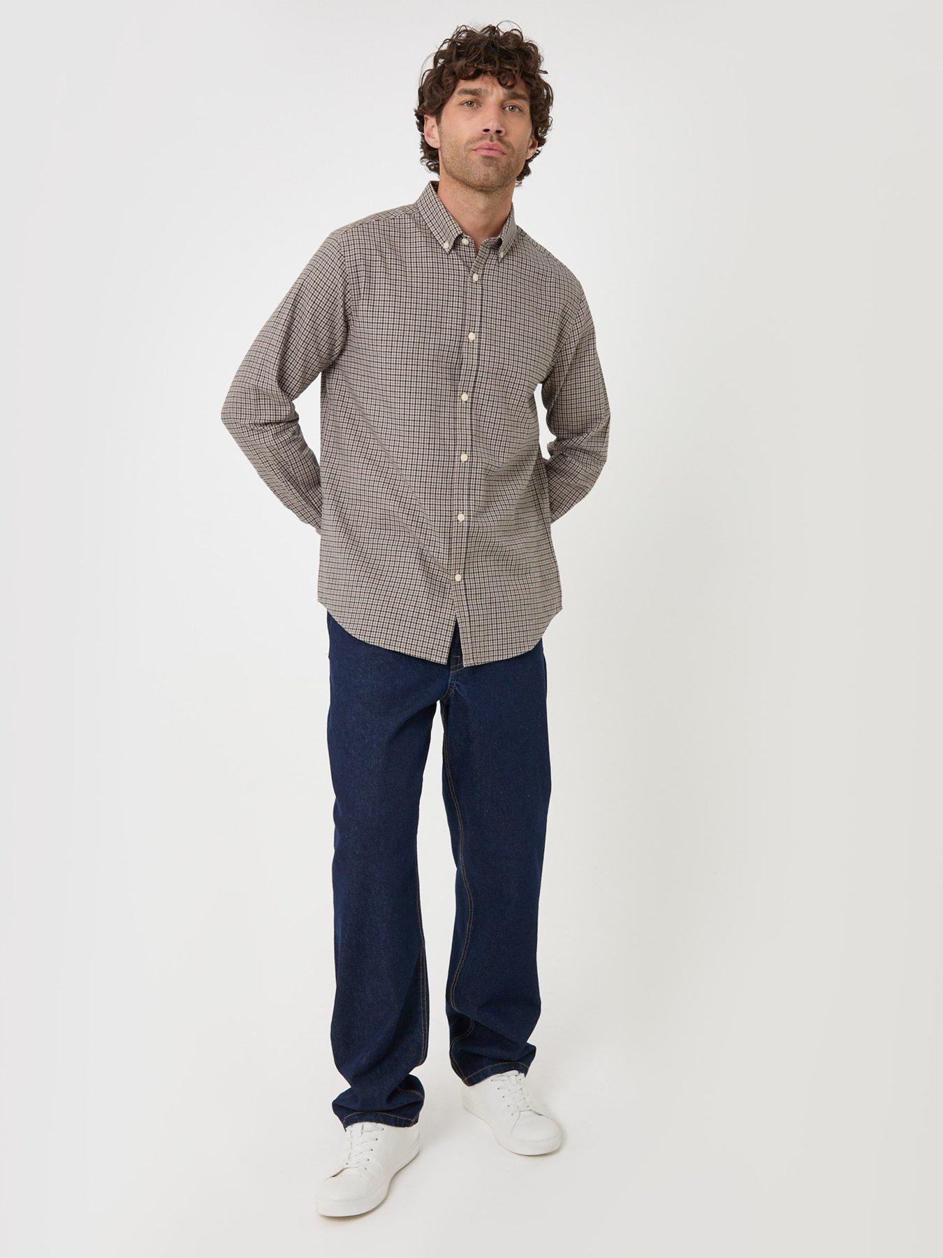 Image 3 of 4 of Threadbare Threadbare Mens Brushed Cotton Flannel Shirt - Grey